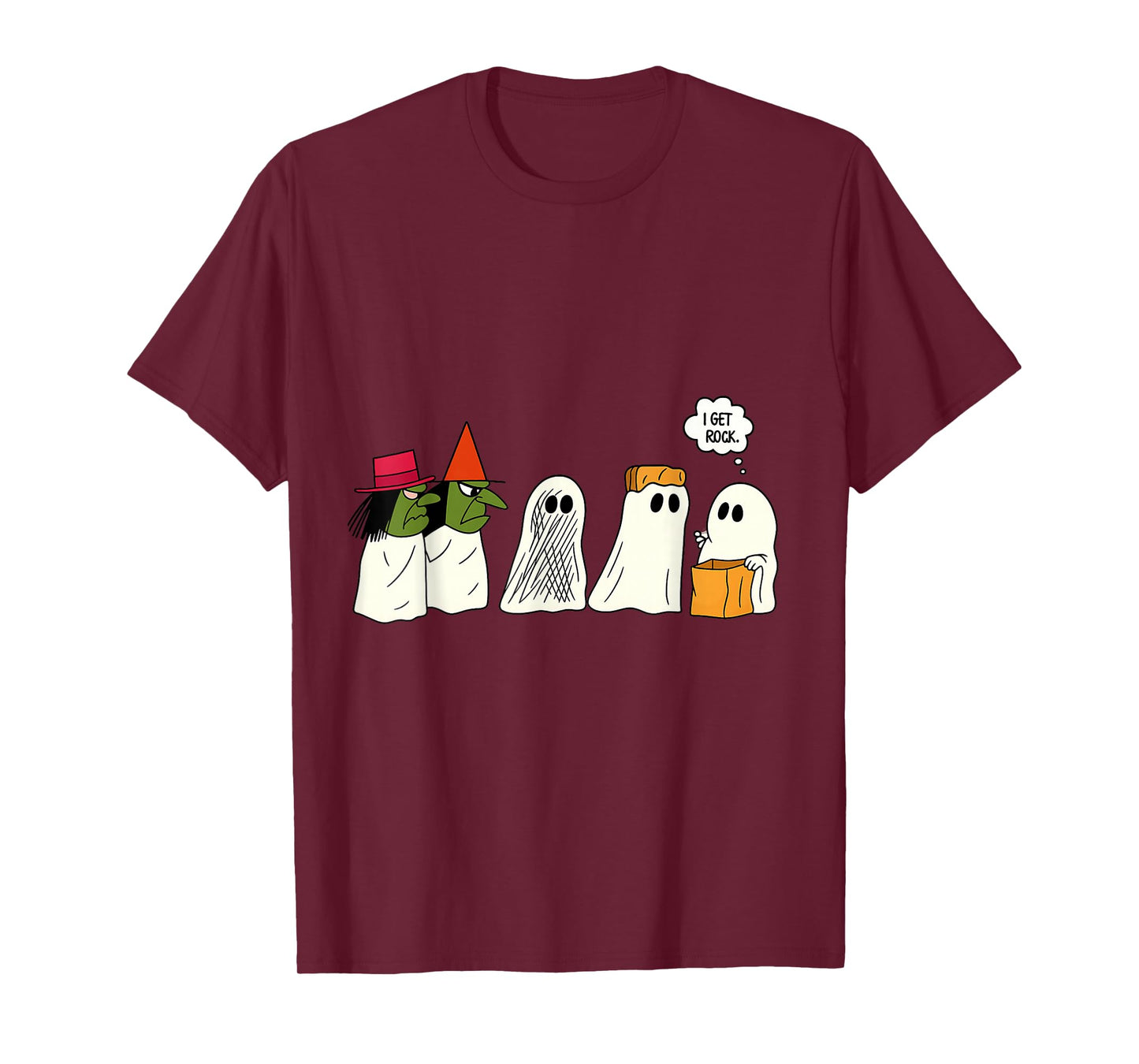 Retro Halloween Ghostly Lineup Joke T-Shirt
