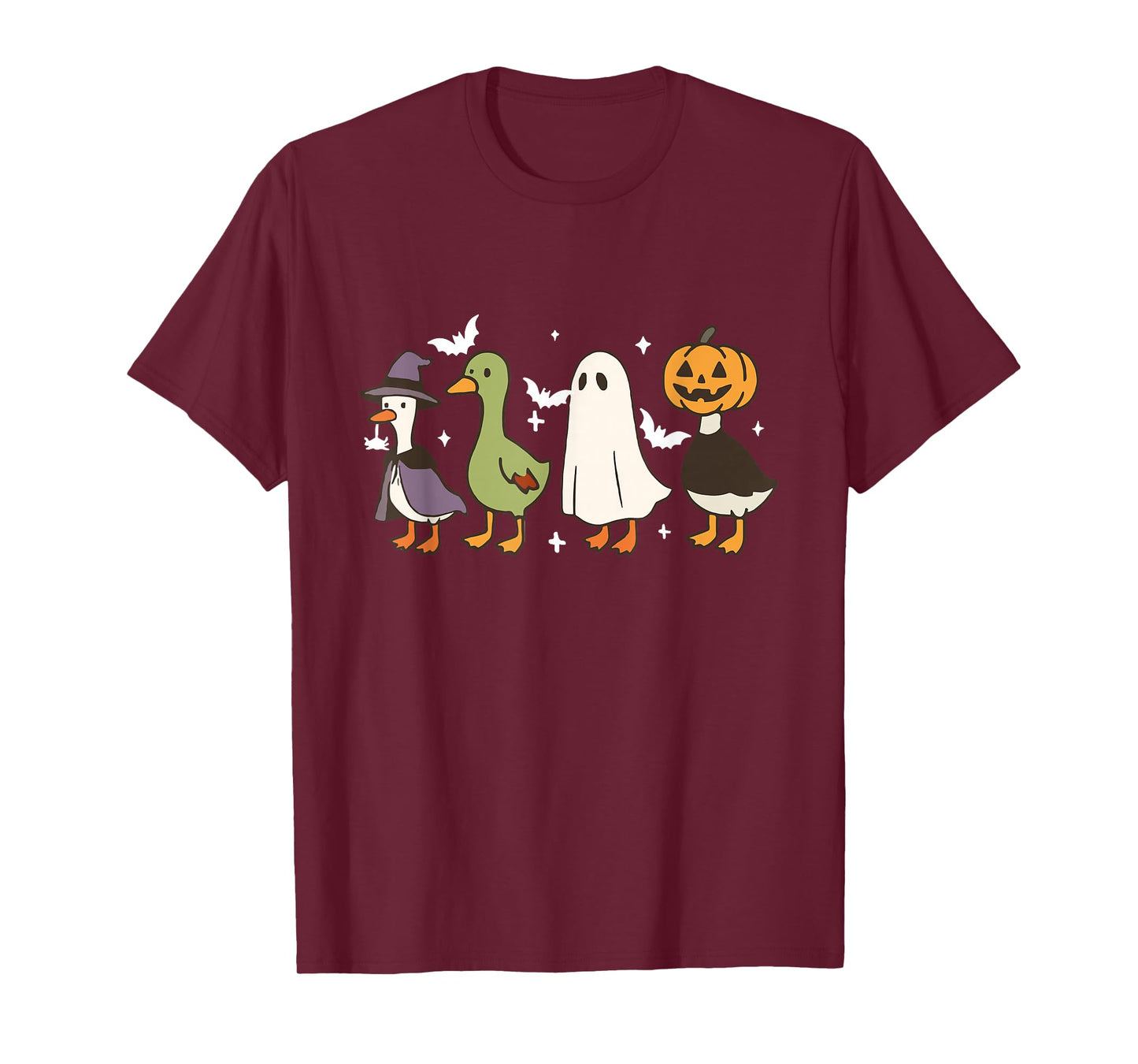 Spooky Goose Halloween Goose Witch Ghost Silly Goose Farm T-Shirt