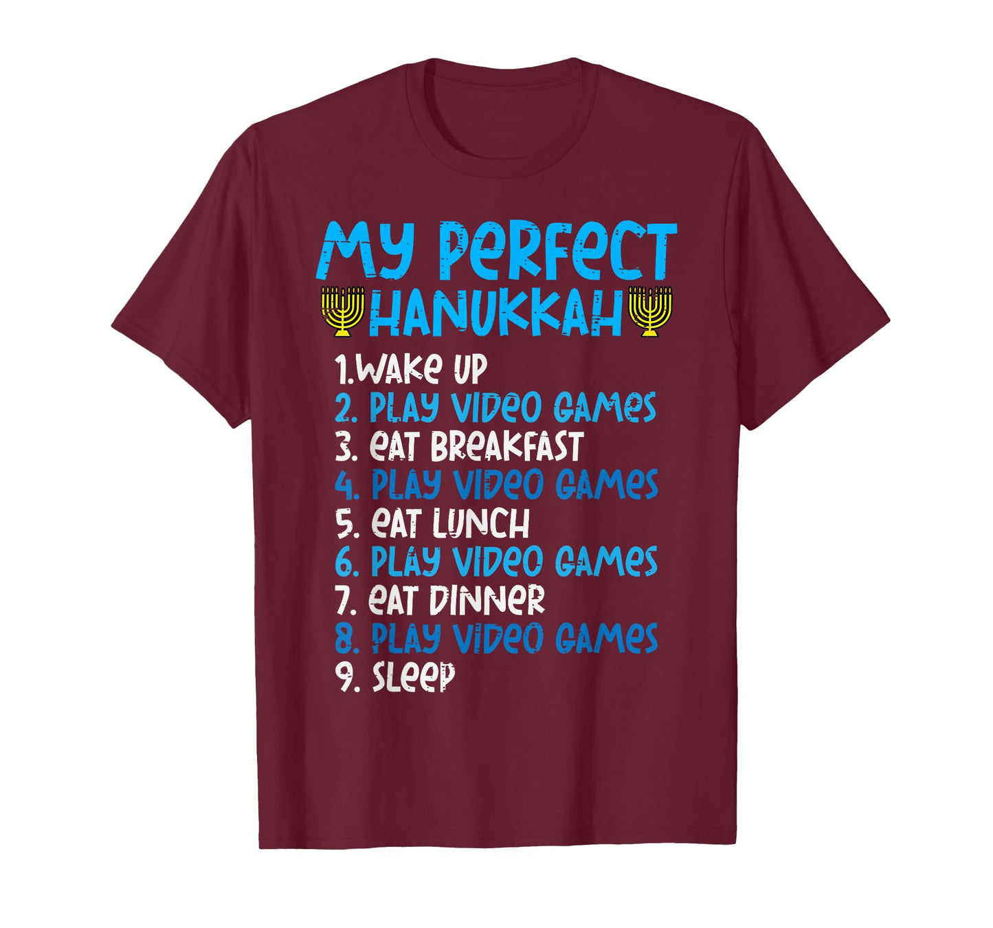 My Perfect Hanukkah Video Game Chanukah Jew Men Boys Kids T-Shirt