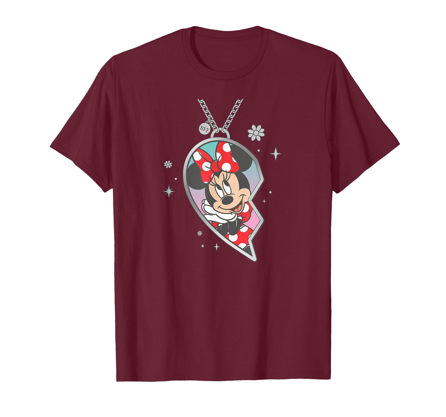 Disney BFF Best Friends Minnie Mouse Matching Heart Necklace T-Shirt
