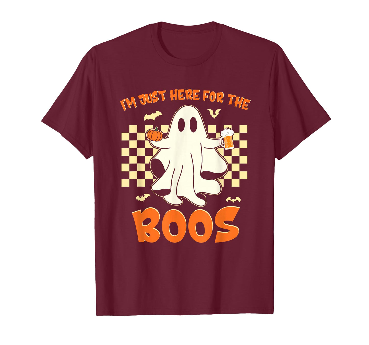 I'm Just Here for The Boos Funny Halloween Ghost Men Women T-Shirt