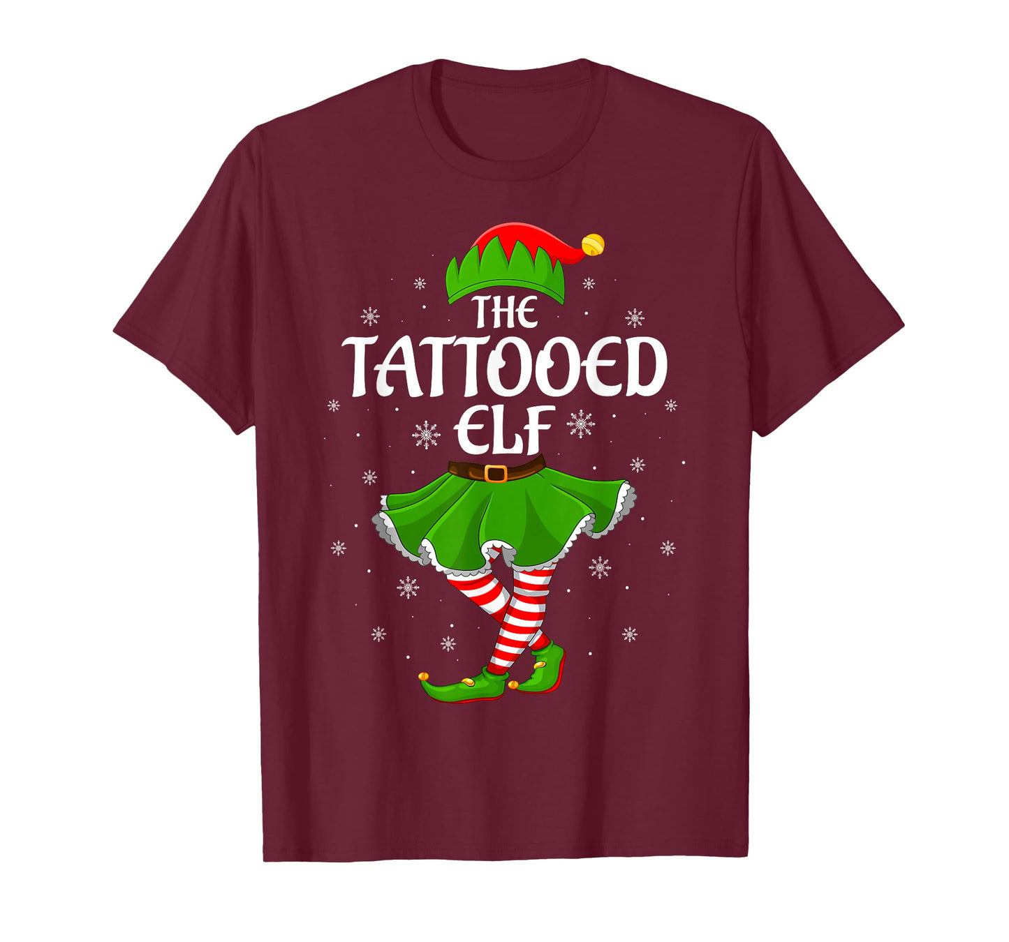 Tattooed Elf Christmas Family Girls Women Elf Squad Xmas T-Shirt