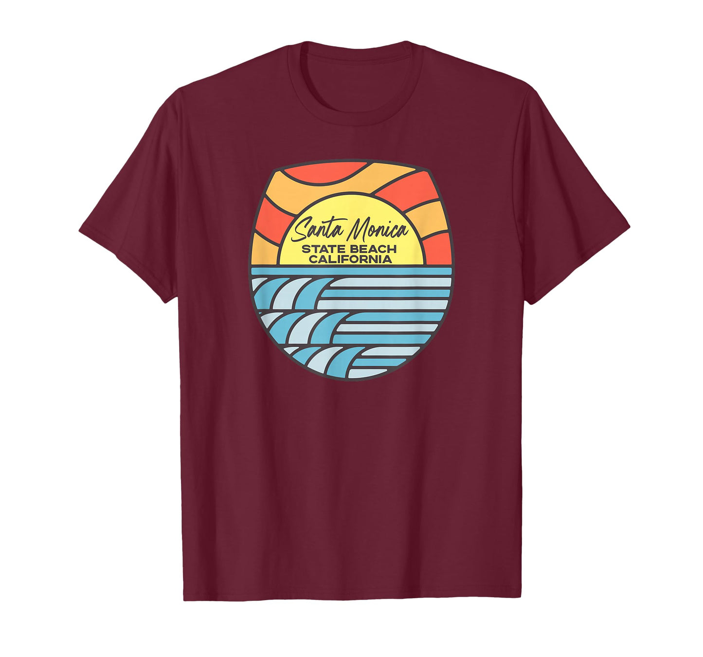 Santa Monica State Beach California CA Lover Sunset T-Shirt