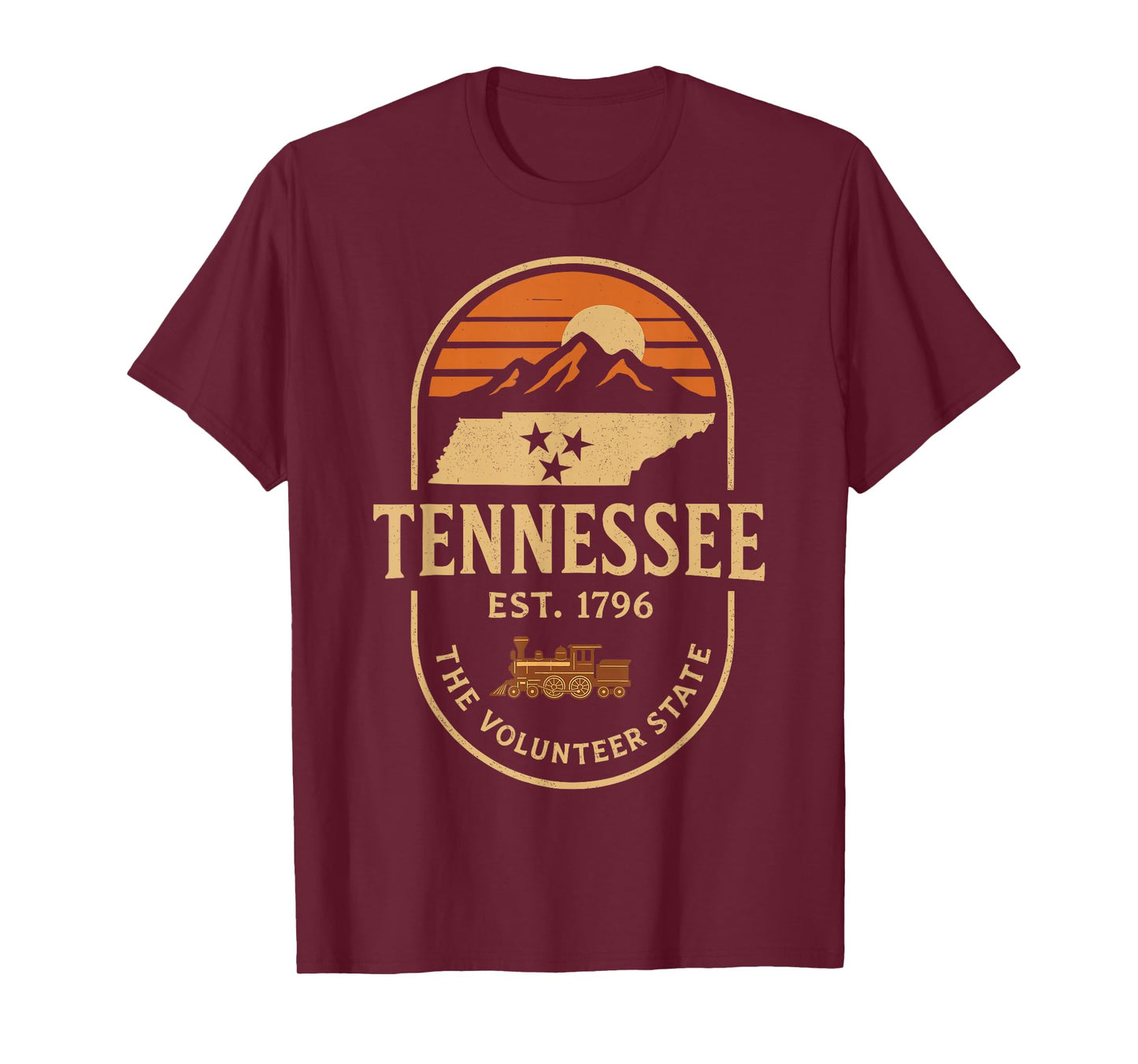 Vintage TN Tennessee Est 1796 Orange USA flag Smoky Souvenir T-Shirt