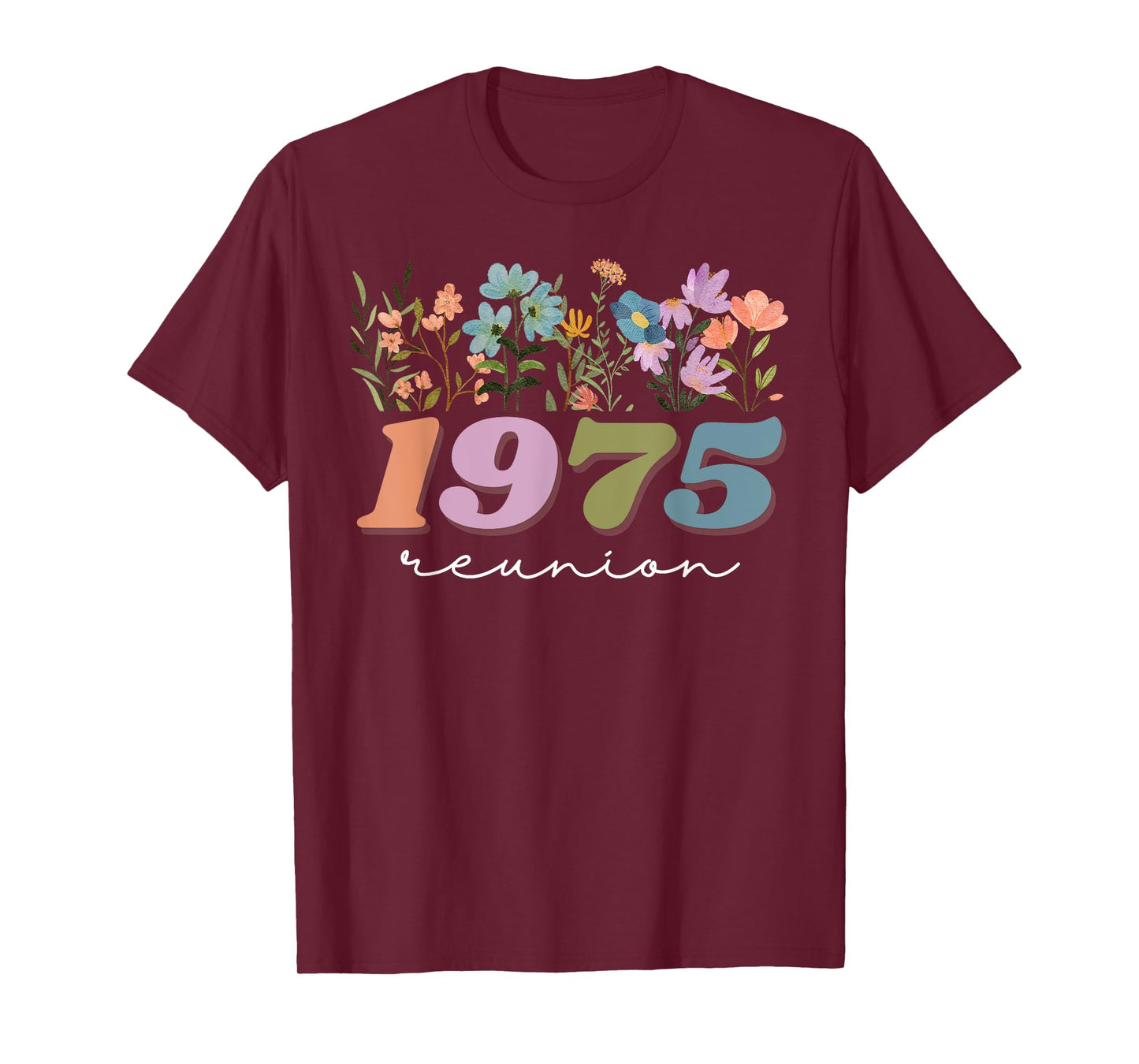 Cute Wildflower Class Of 1975 Reunion Graduation High School T-Shirt