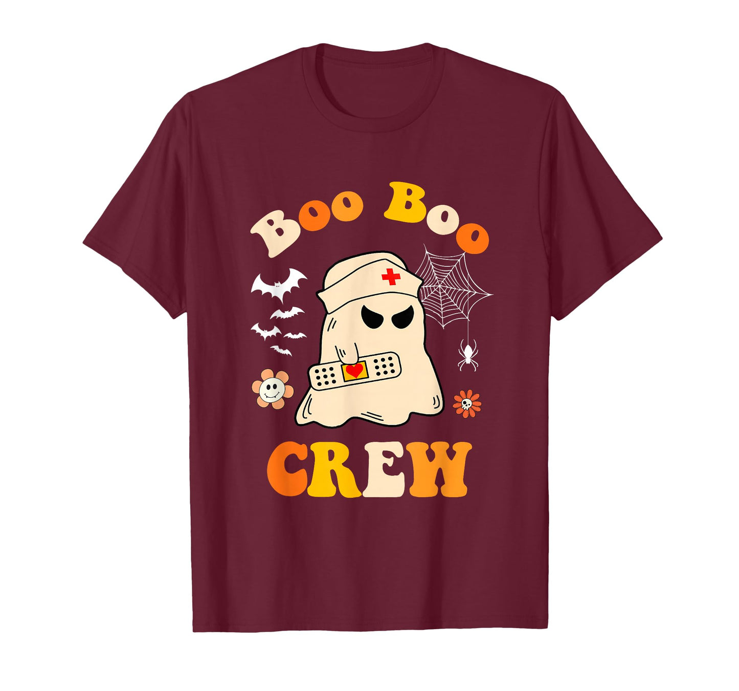 Groovy Boo Boo Crew Nurse Women Funny Ghost Nurse Halloween T-Shirt