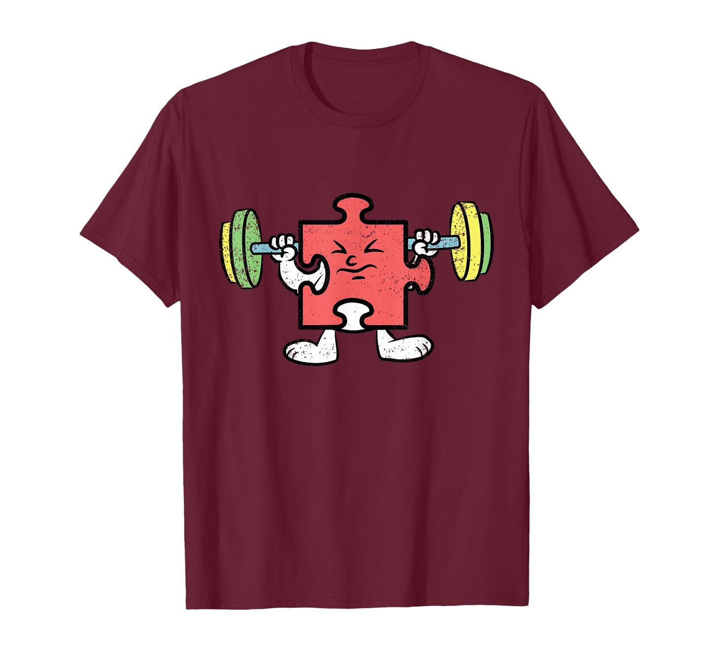 Puzzle Piece Workout Autism Awareness Gym Fitness Autistic T-Shirt