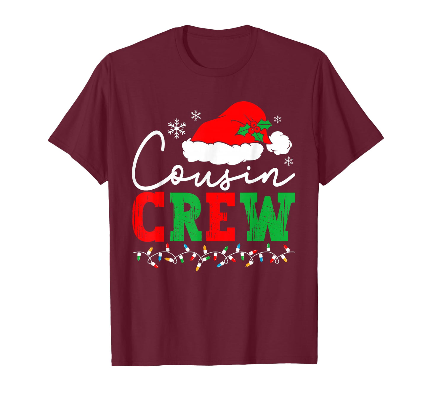 Cousin Crew Christmas Xmas Lights Family Matching Pajamas T-Shirt