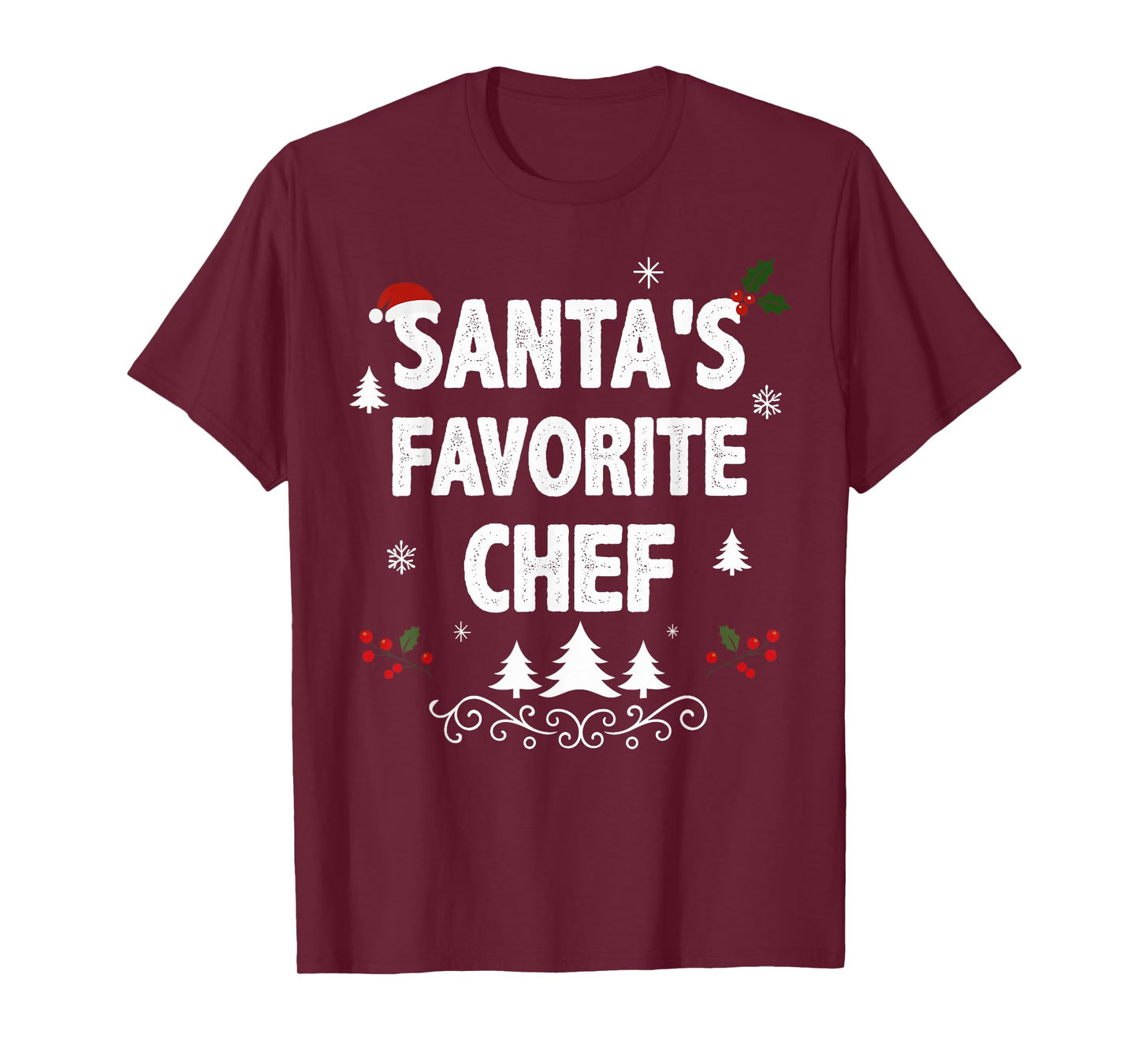 Santa's Favorite Chef Funny Holiday Christmas Pajamas T-Shirt