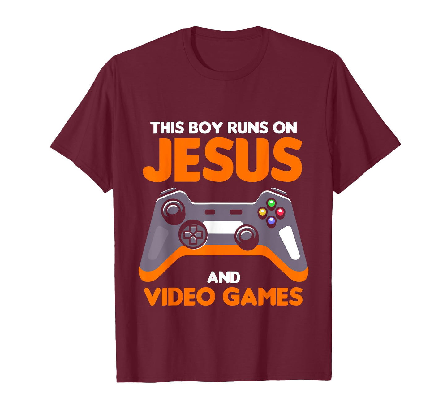 This Boy Runs On Jesus And Video Games Christian T-Shirt