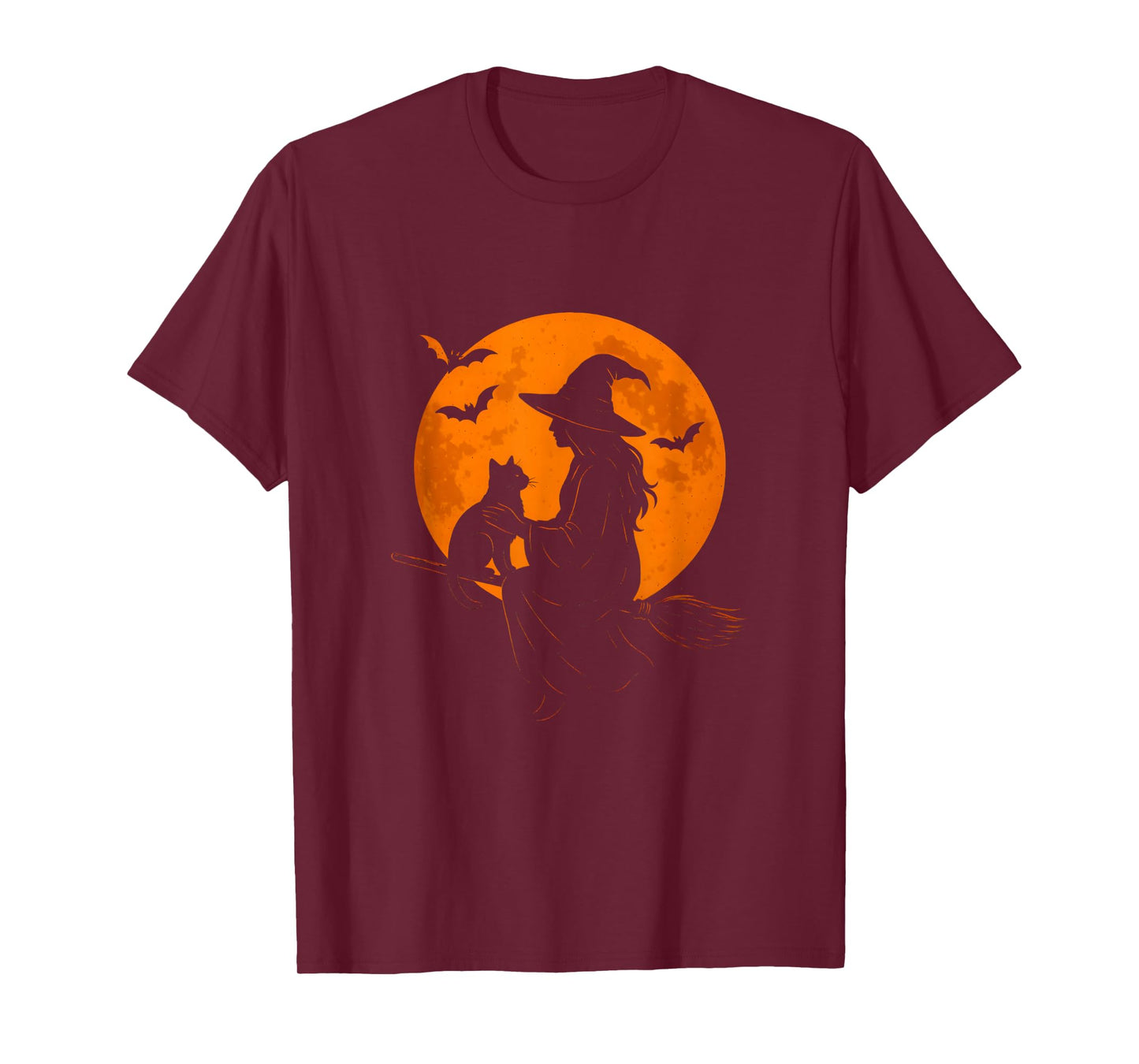 Witch and Cute Cat Black Kitten for Halloween Costume Party T-Shirt