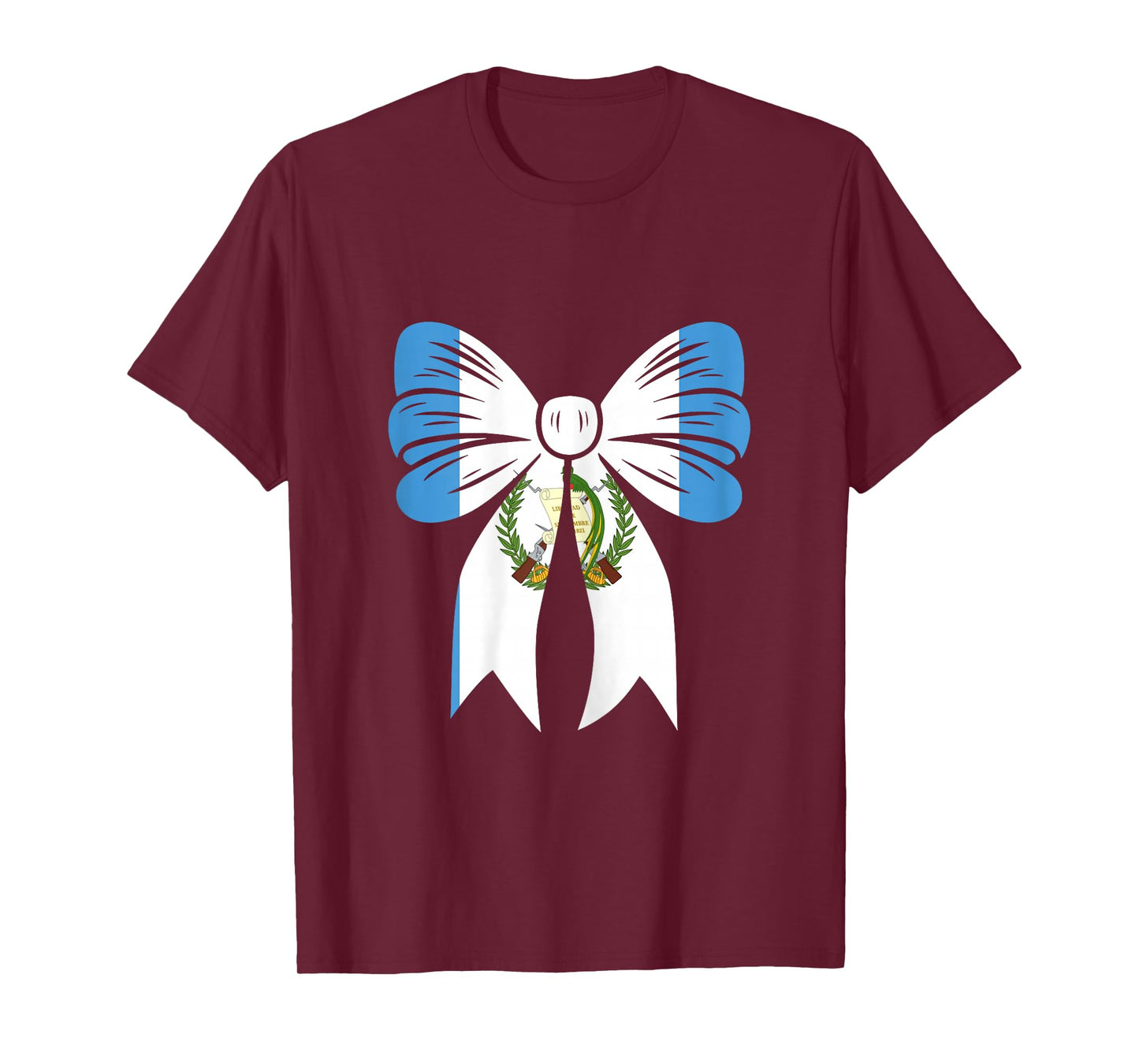 Guatemala Girl Coquette Bow Ribbon Pride Guatemalan Flag T-Shirt