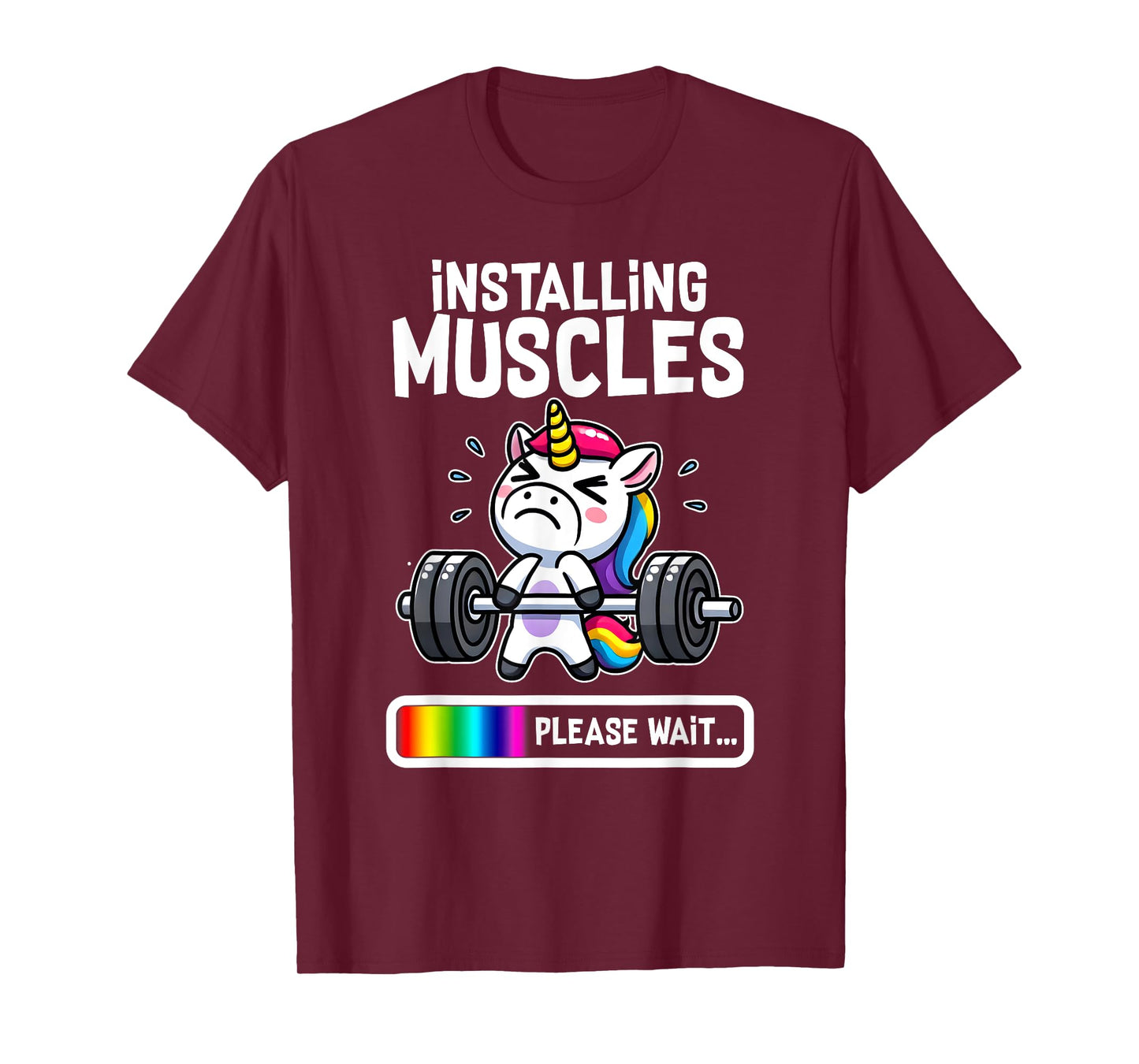 Funny Cute Unicorn Workout Gym Fitness Weightlifting Gift T-Shirt