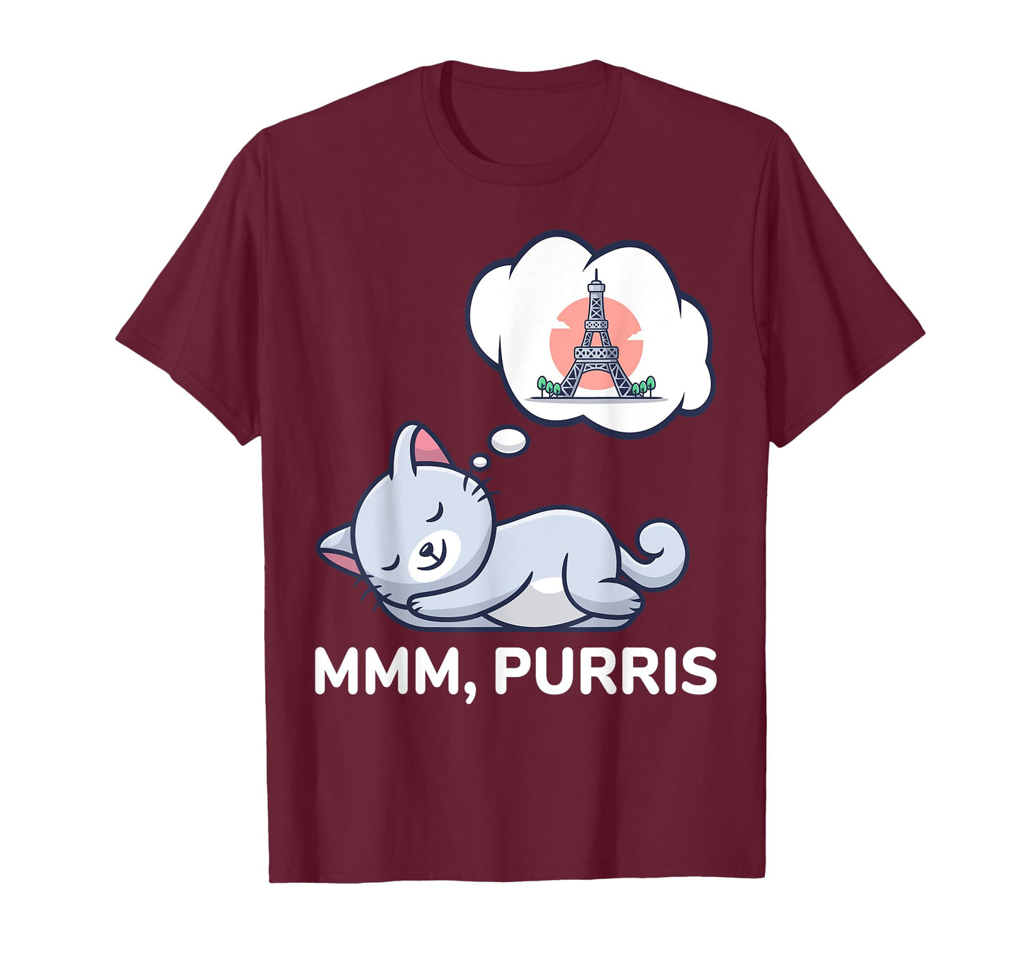 Funny Paris Cat Cute France Themed Gift T-Shirt