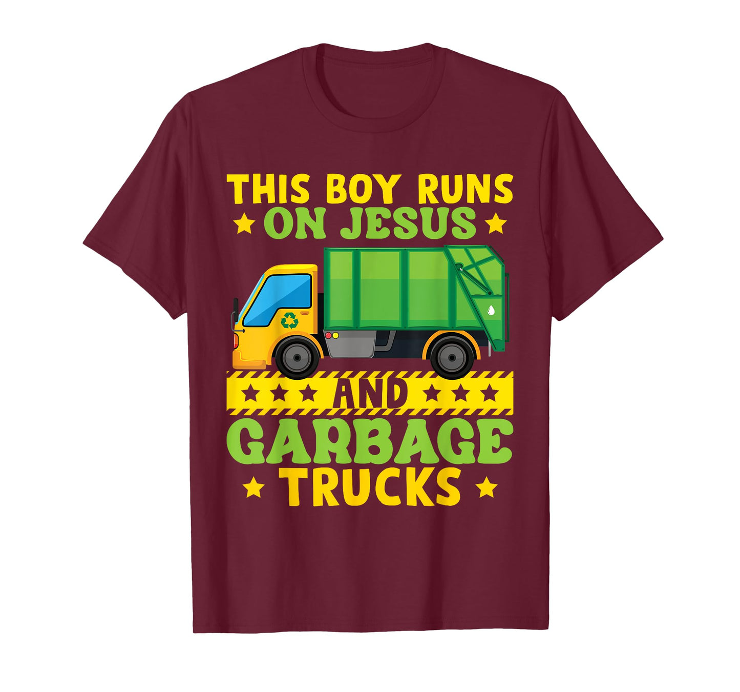 This Boy Runs On Jesus And Garbage Trucks T-Shirt