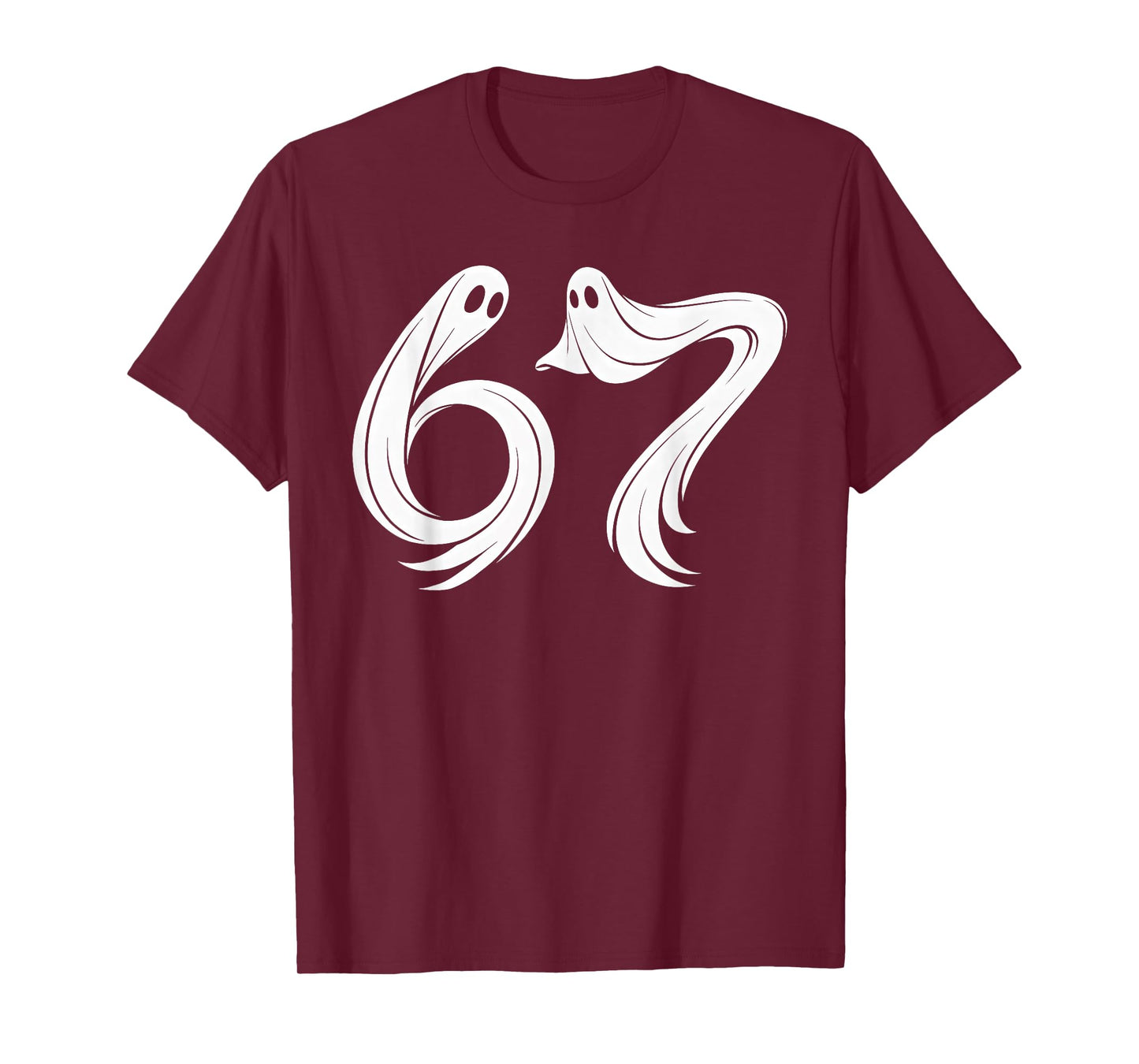 Funny Six Seven 6 7 Meme 67 Design Ghost Halloween Costume T-Shirt