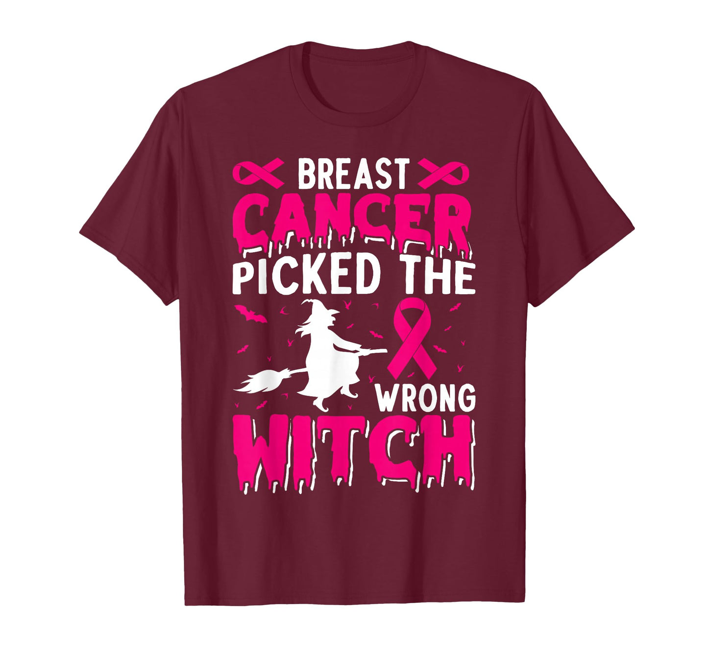 Breast Cancer Awareness Halloween Pink Ribbon Spooky Strong T-Shirt