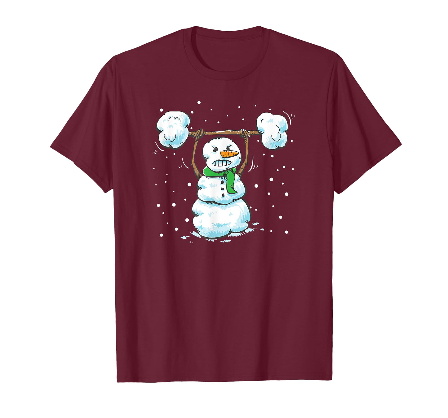Christmas Weightlifting Snowman Shirt Funny Snowman Gym T-Shirt