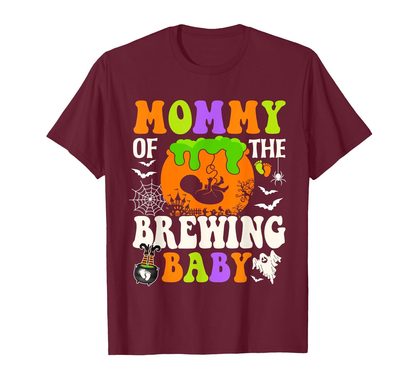 Mommy Of The Brewing Baby Halloween Pregnancy Baby Shower T-Shirt