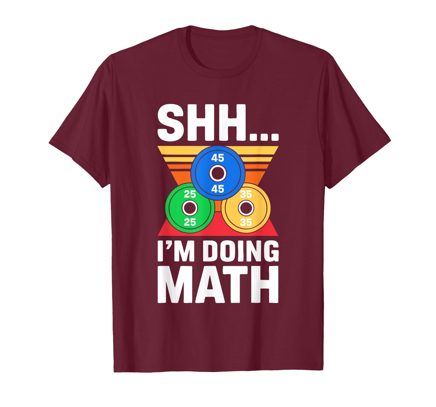 Shhh I'm Doing Math Shirt Funny Men Women Gym Weightlifting T-Shirt