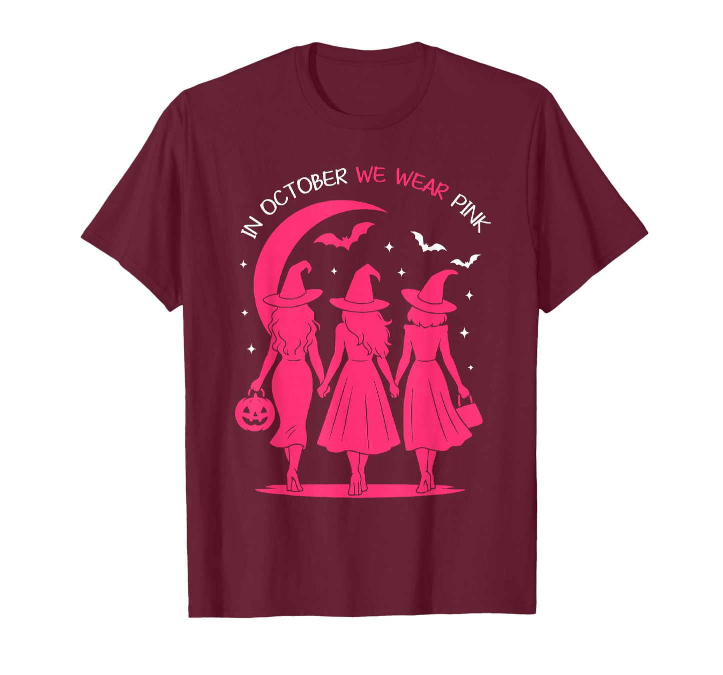 in October We Wear Pink Girls Breast Cancer Awareness Month T-Shirt