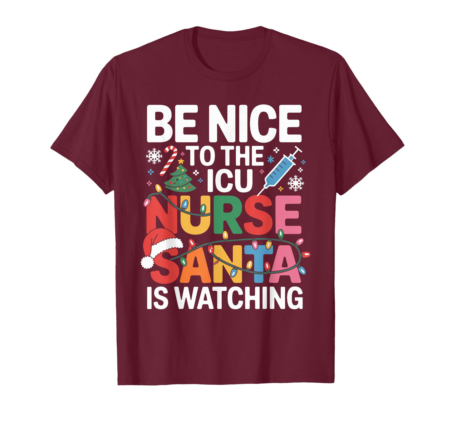 Funny ICU Nurse Christmas Critical Care Nurse Xmas Nursing T-Shirt