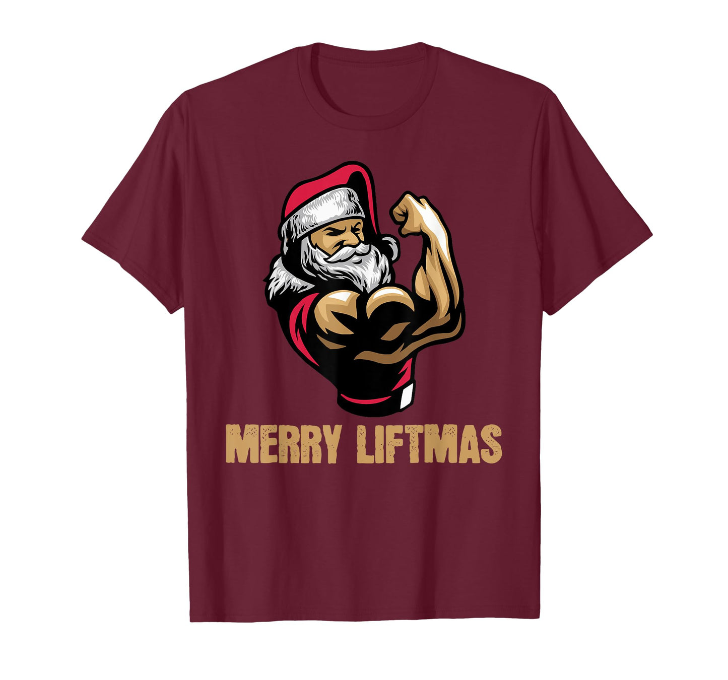 Santa Claus Gym Bodybuilding Fitness Merry Liftmas XMAS Tee T-Shirt
