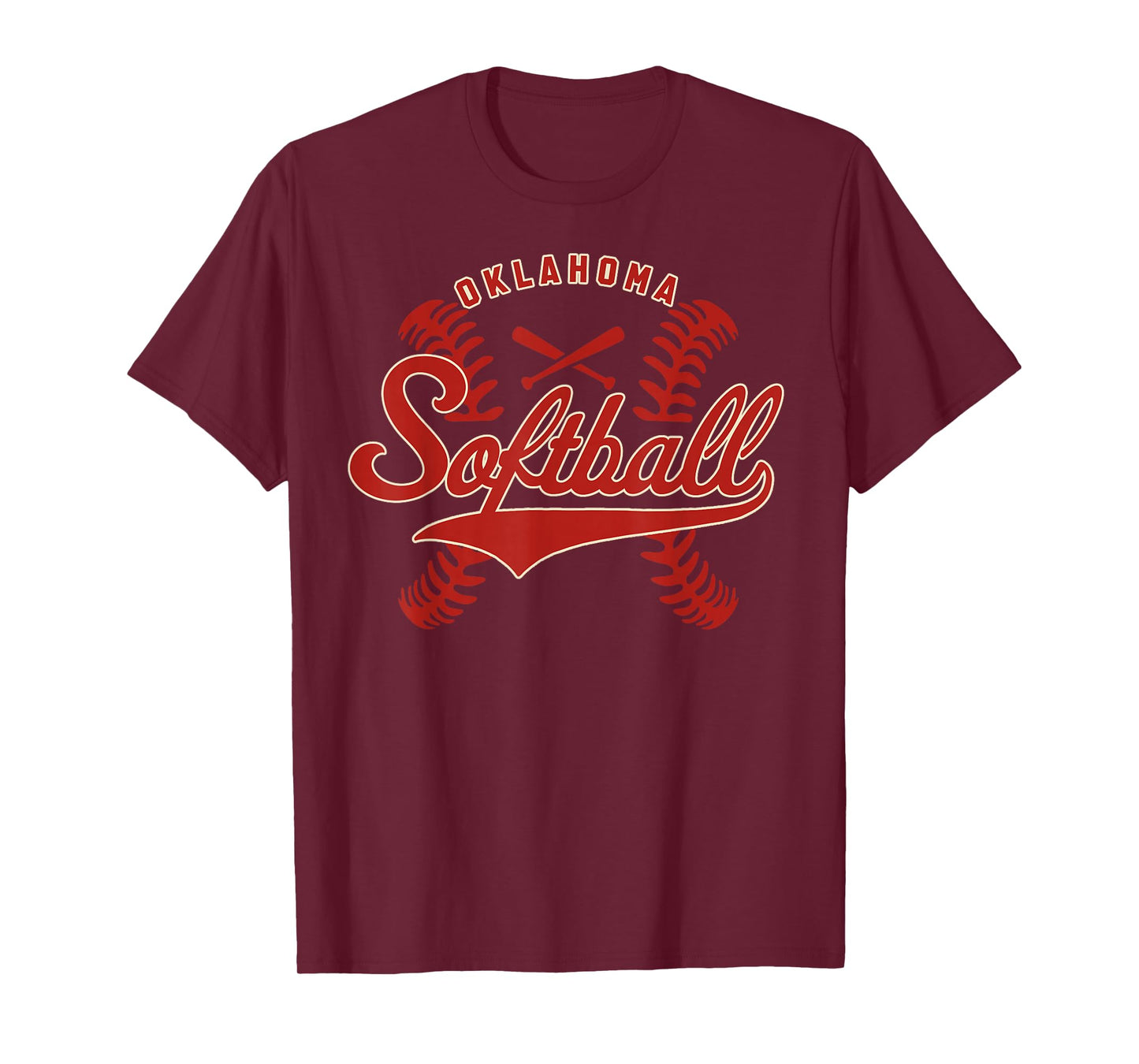 Oklahoma Softball Vintage Mens Kids Team Retro Softball Fan T-Shirt