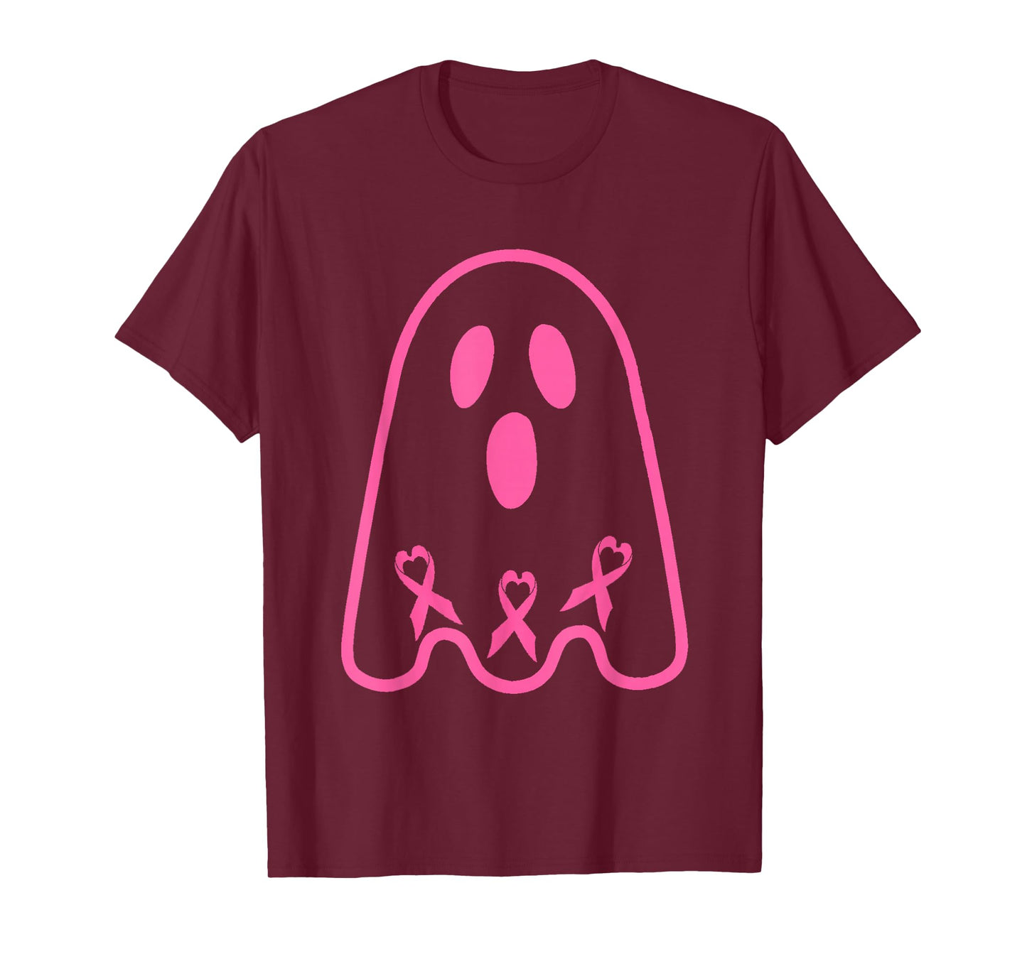 in October We Wear Pink Ghost Witch Breast Cancer Awareness T-Shirt