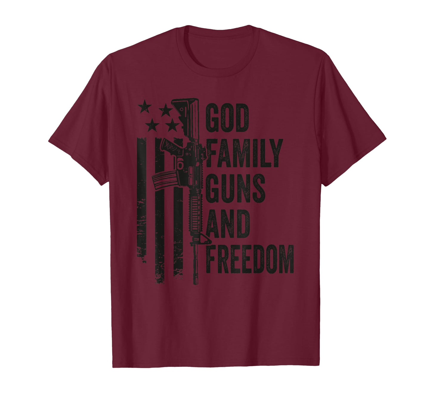 GOD FAMILY GUNS & FREEDOM - Gun Rights Faith Jesus Camo T-Shirt