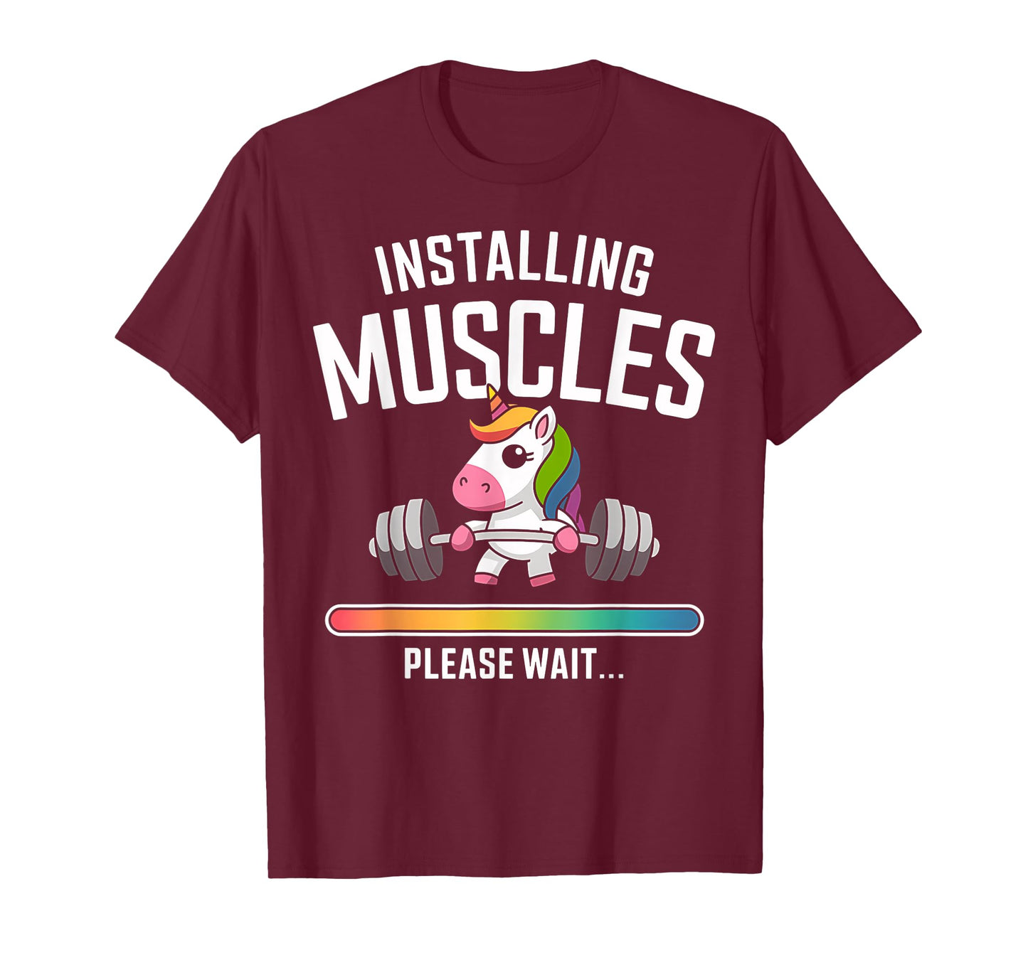 Unicorn Gym Workout Installing Muscles Fitness Girl Unicorn T-Shirt