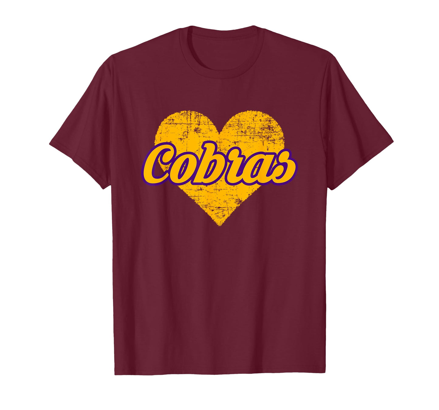 Fountain Lake Cobras Over Heart T-Shirt