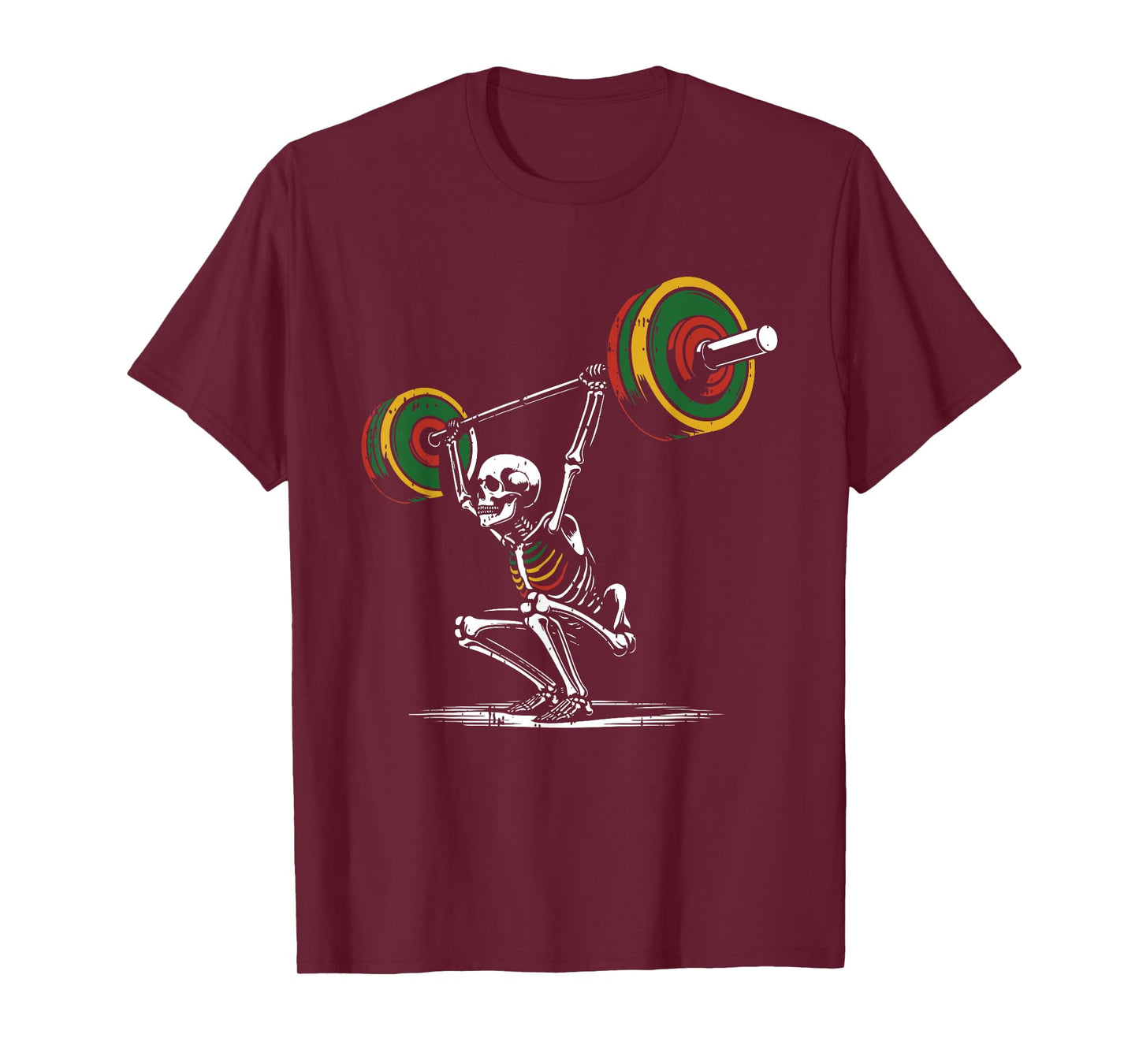 Skeleton Lifting Fathers Day Gym Workout Dad Papa Men T-Shirt