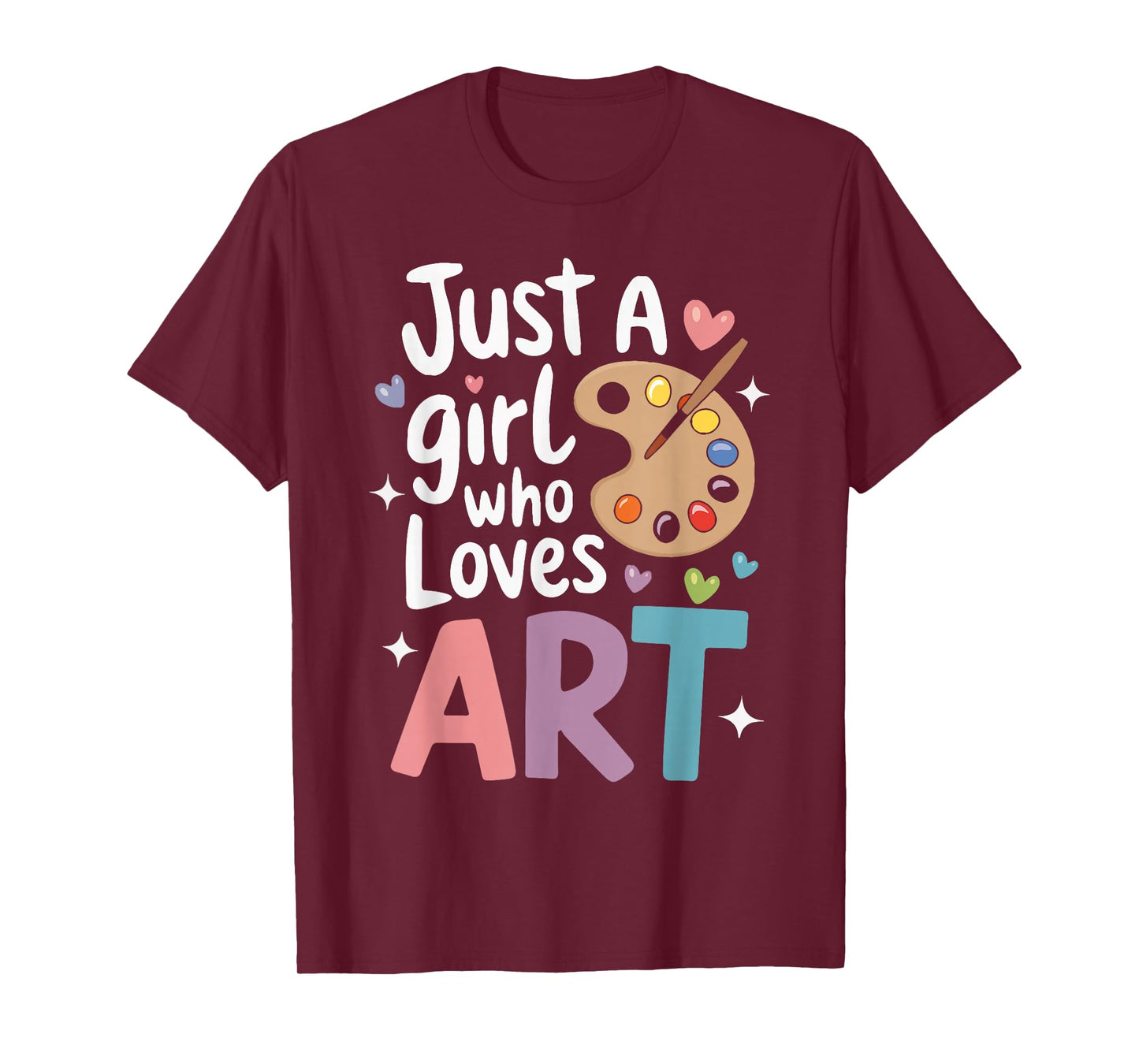 Just a Girl Who Loves Art Cute Back To School Kids Girls T-Shirt