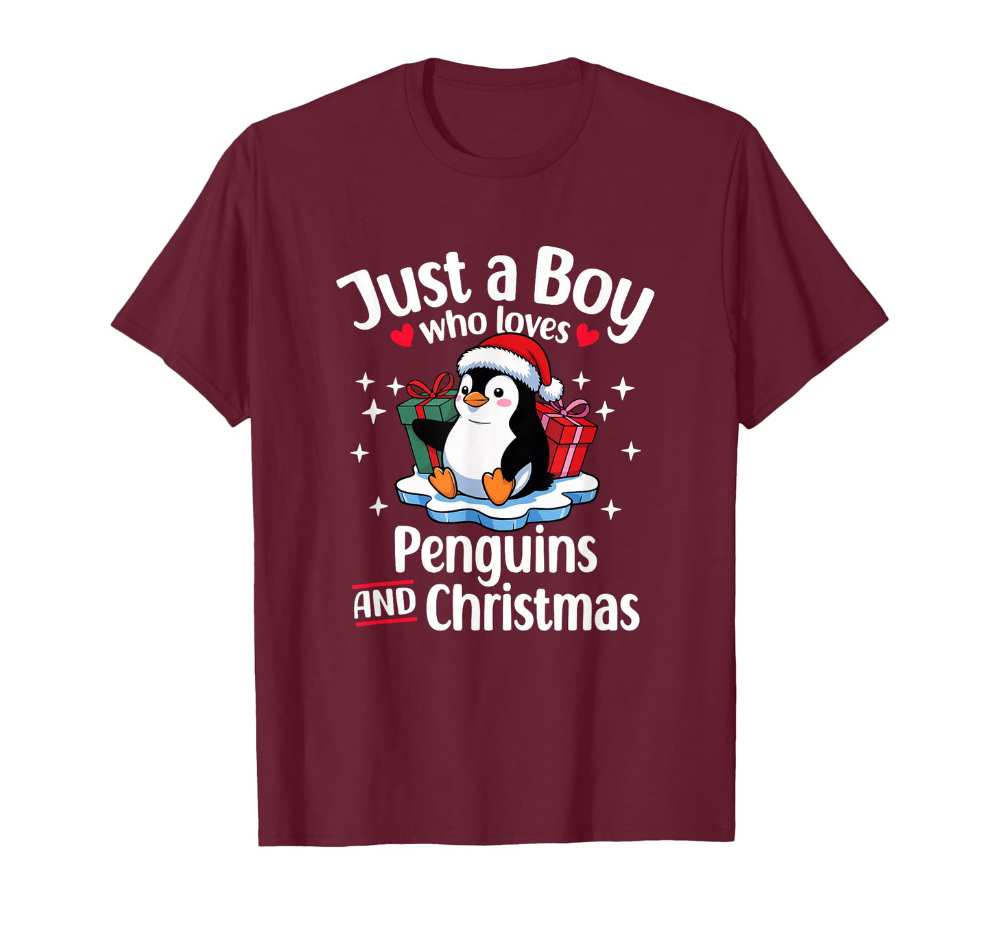 Just a Boy Who Loves Penguins Christmas T-Shirt