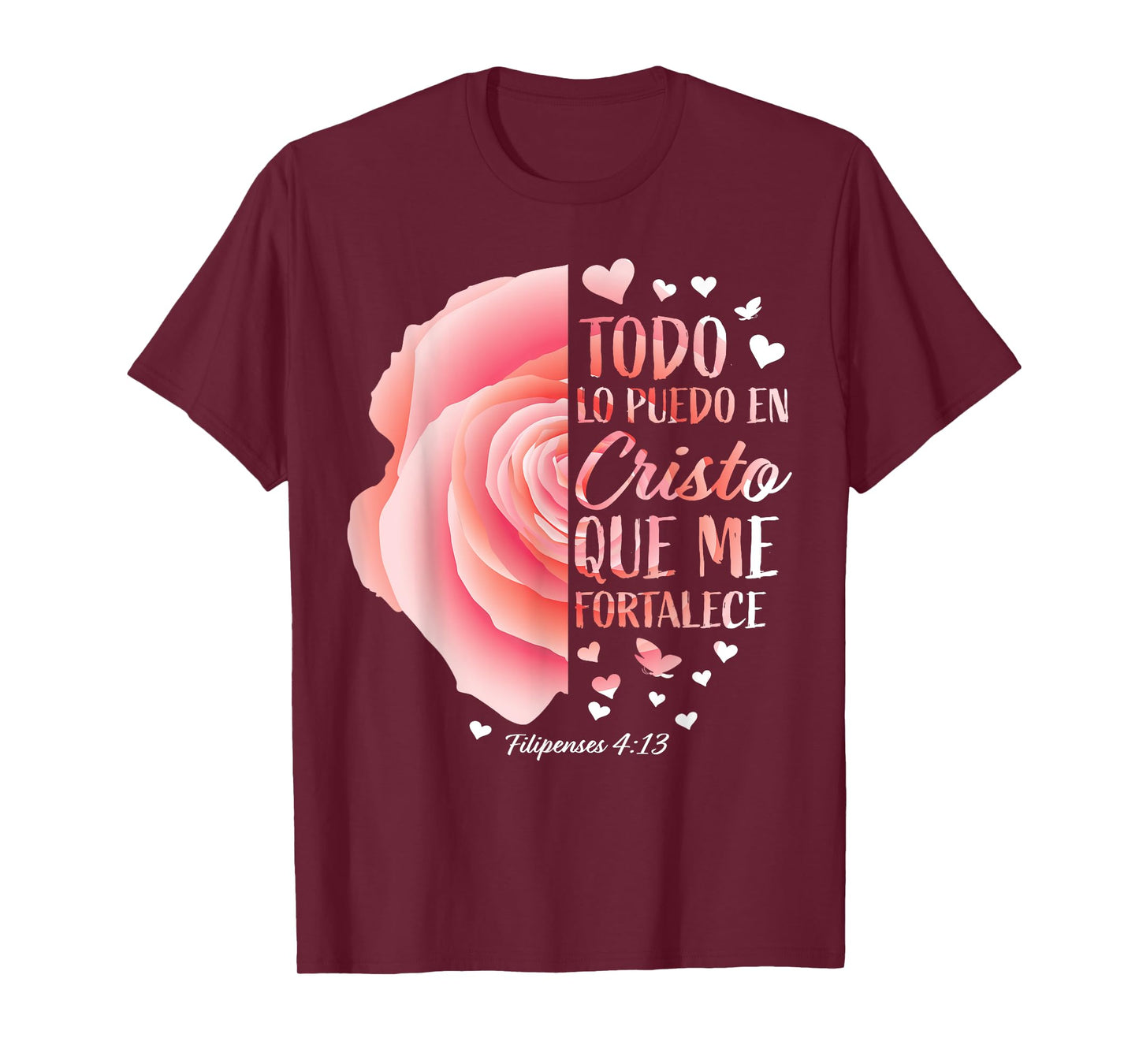 Christian Gifts Women Spanish Bible Verse Sayings Religious T-Shirt