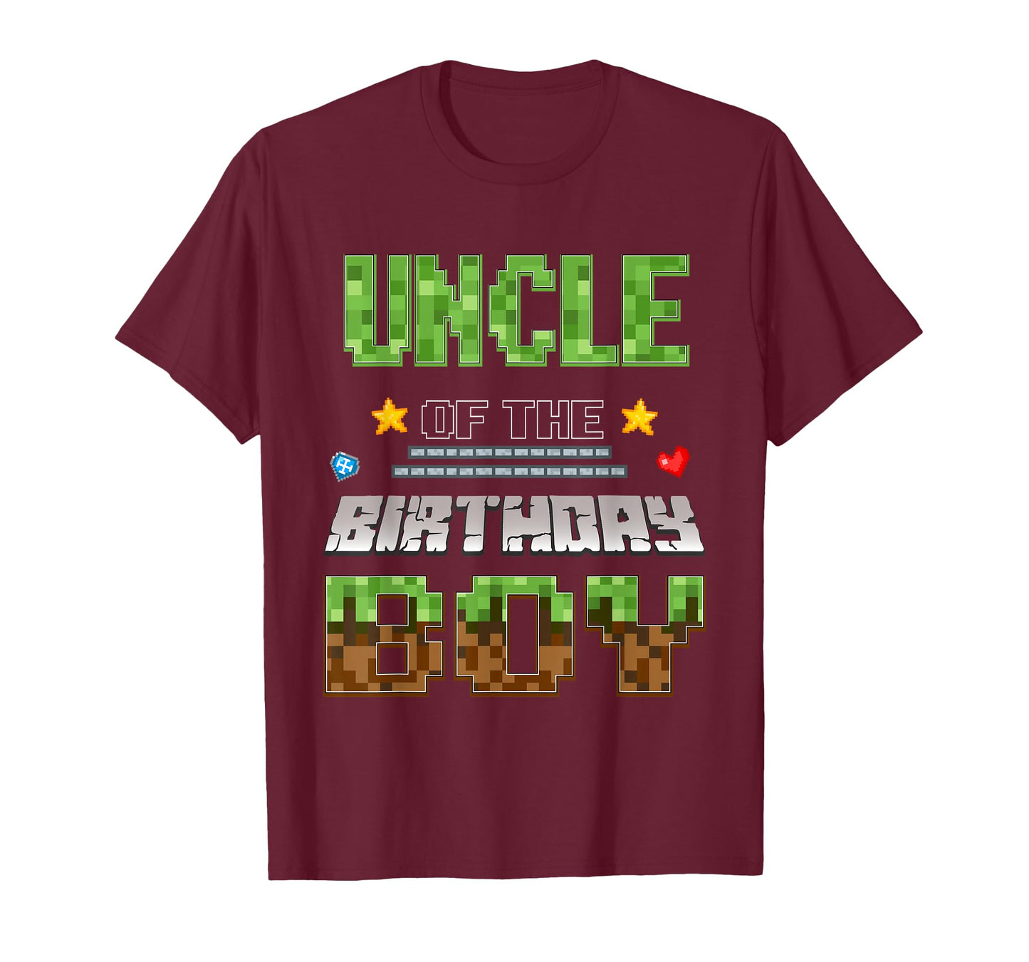Uncle of The Birthday Boy Video Gamer Pixel Birthday Party T-Shirt