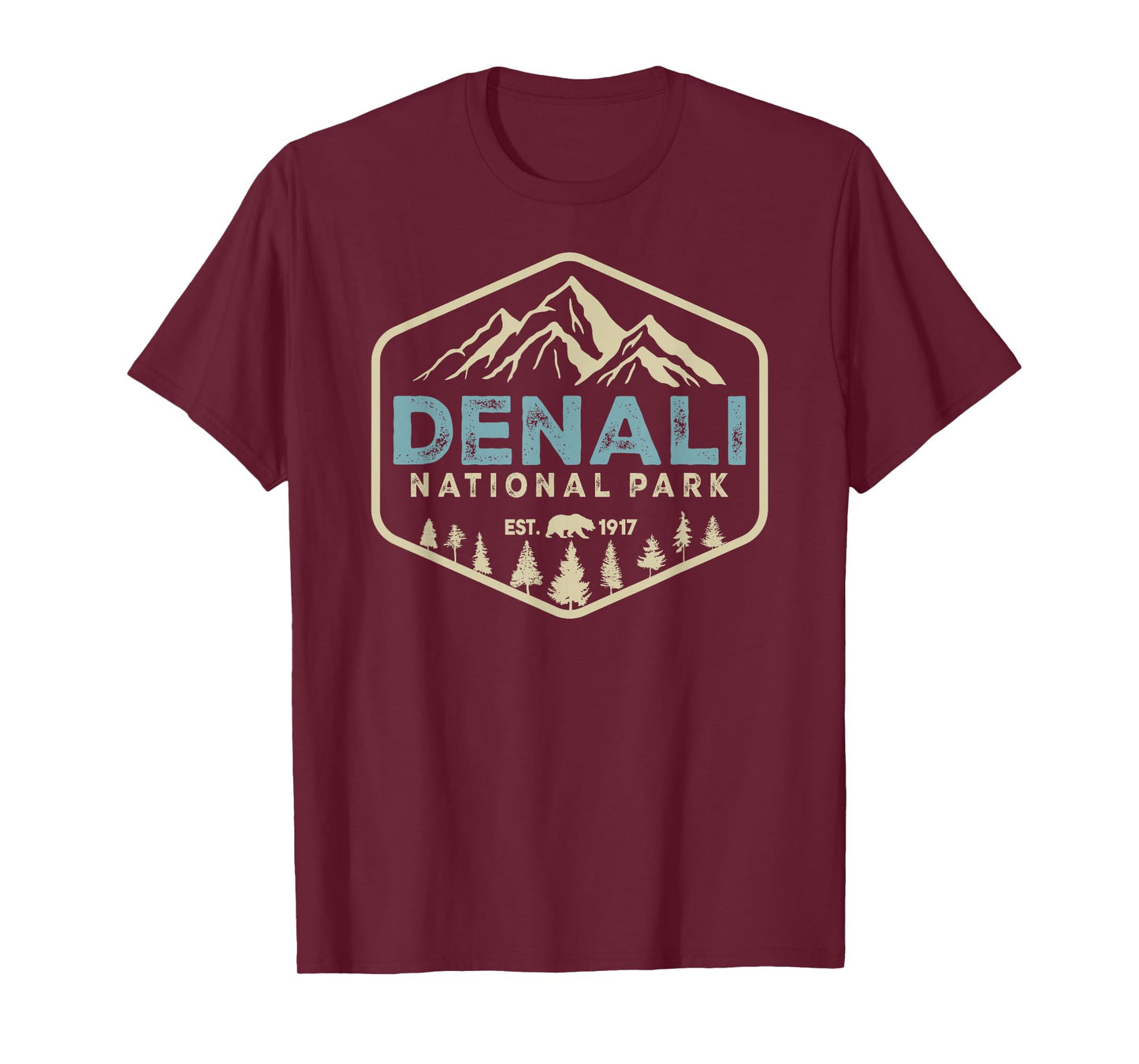 Retro Denali National Park mountains Nature Vintage Hiking T-Shirt