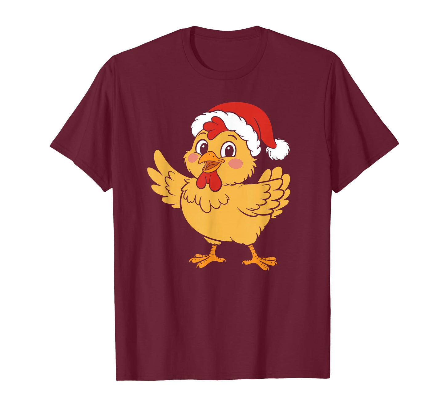 Cute Christmas Chicken Wearing sata hat Boys T-Shirt