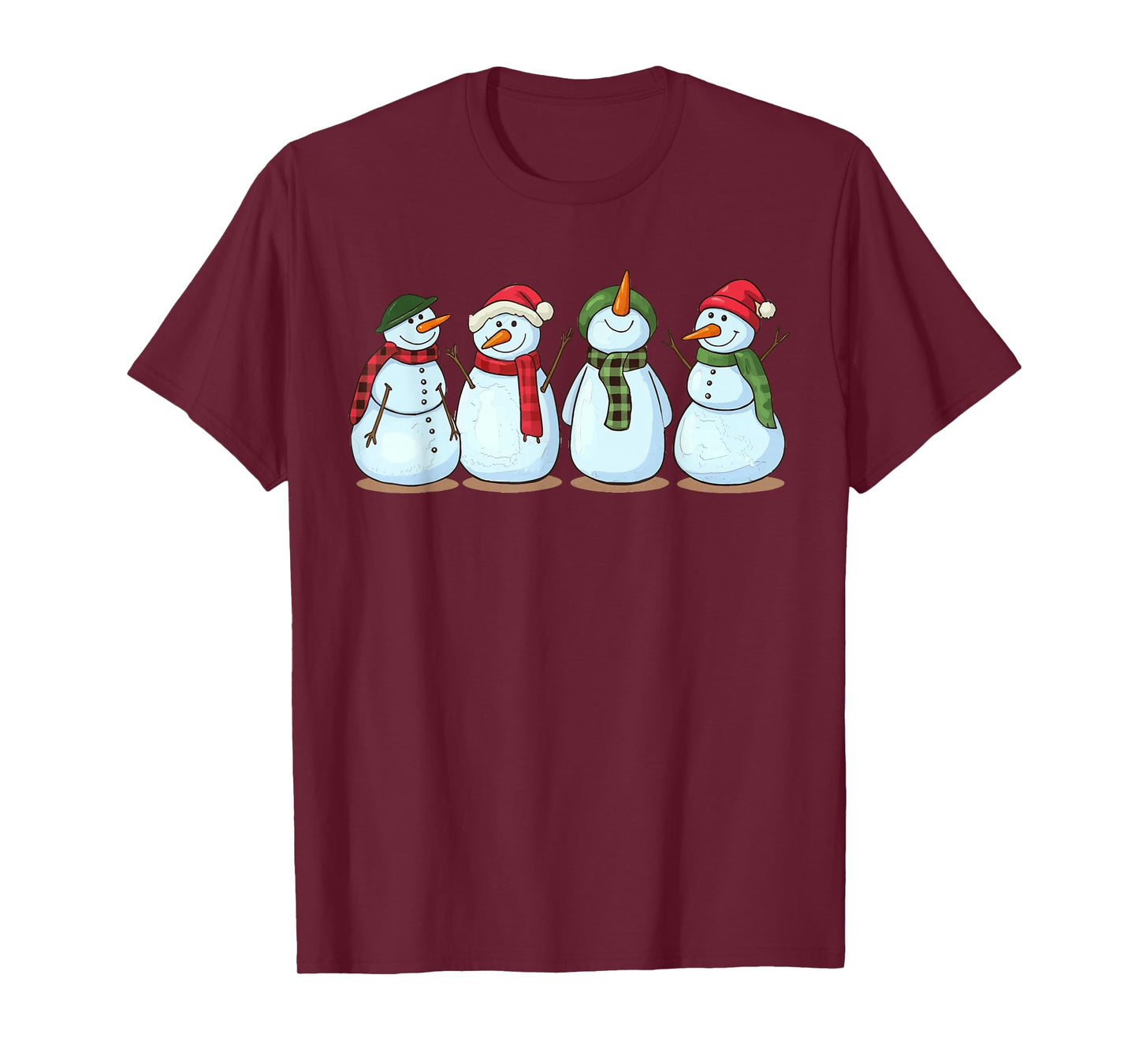 Cute Christmas Snowman Cool Snowman Men Women Kids Xmas T-Shirt