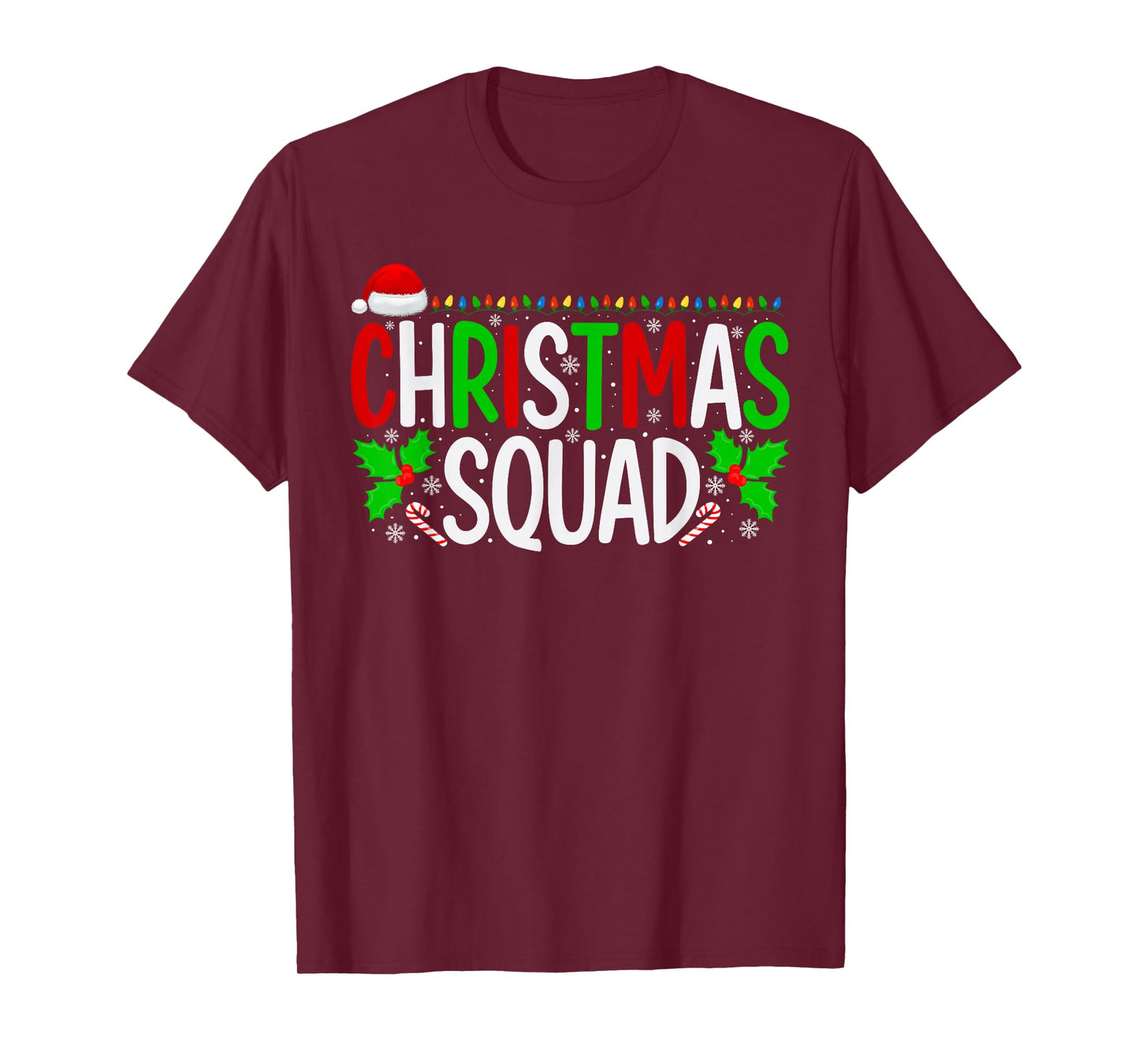 Christmas Squad Santa Hat Family Xmas Pajamas Men Women T-Shirt