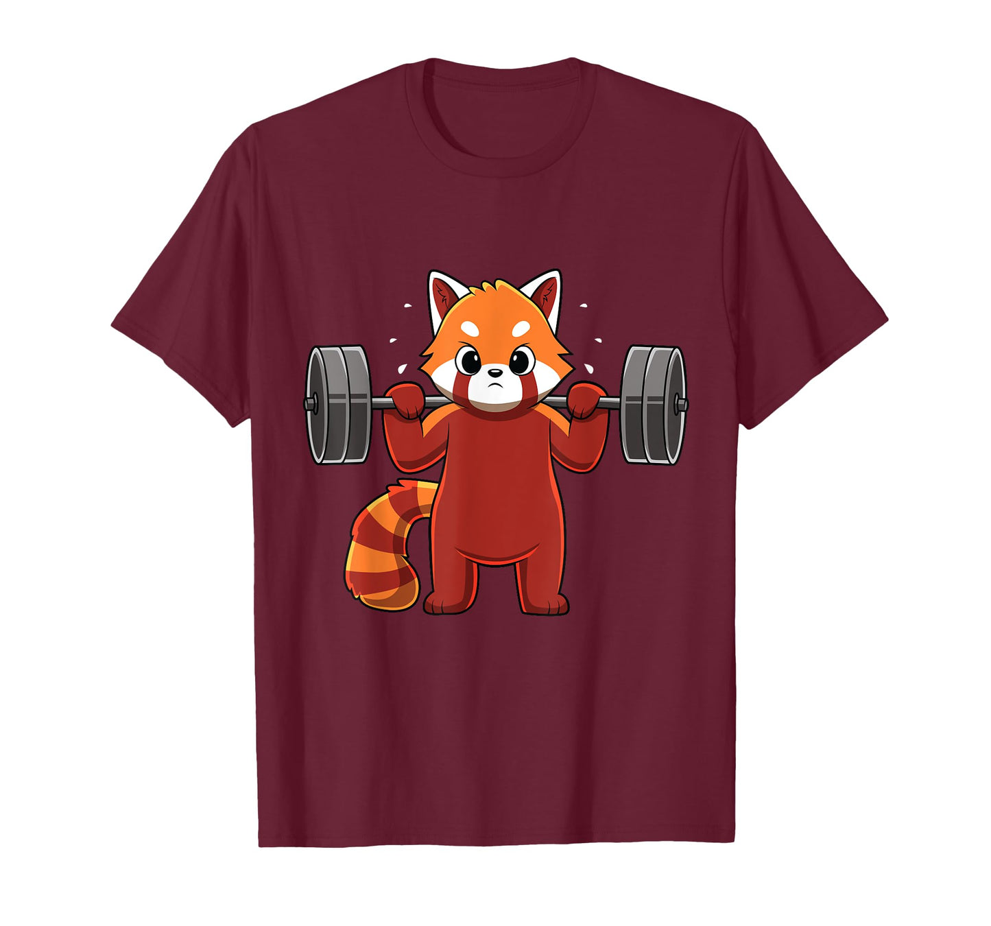 Kawaii Red Panda Weightlifting Funny Fitness Gym T-Shirt