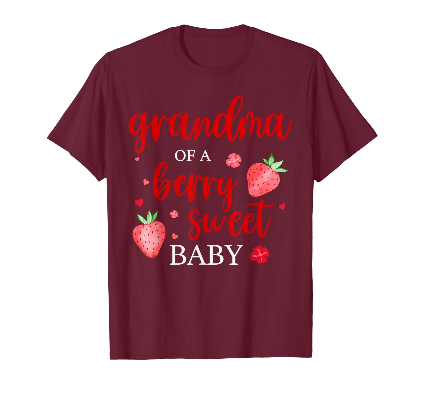 Grandma Of A Berry Sweet One Strawberry Baby First Birthday T-Shirt