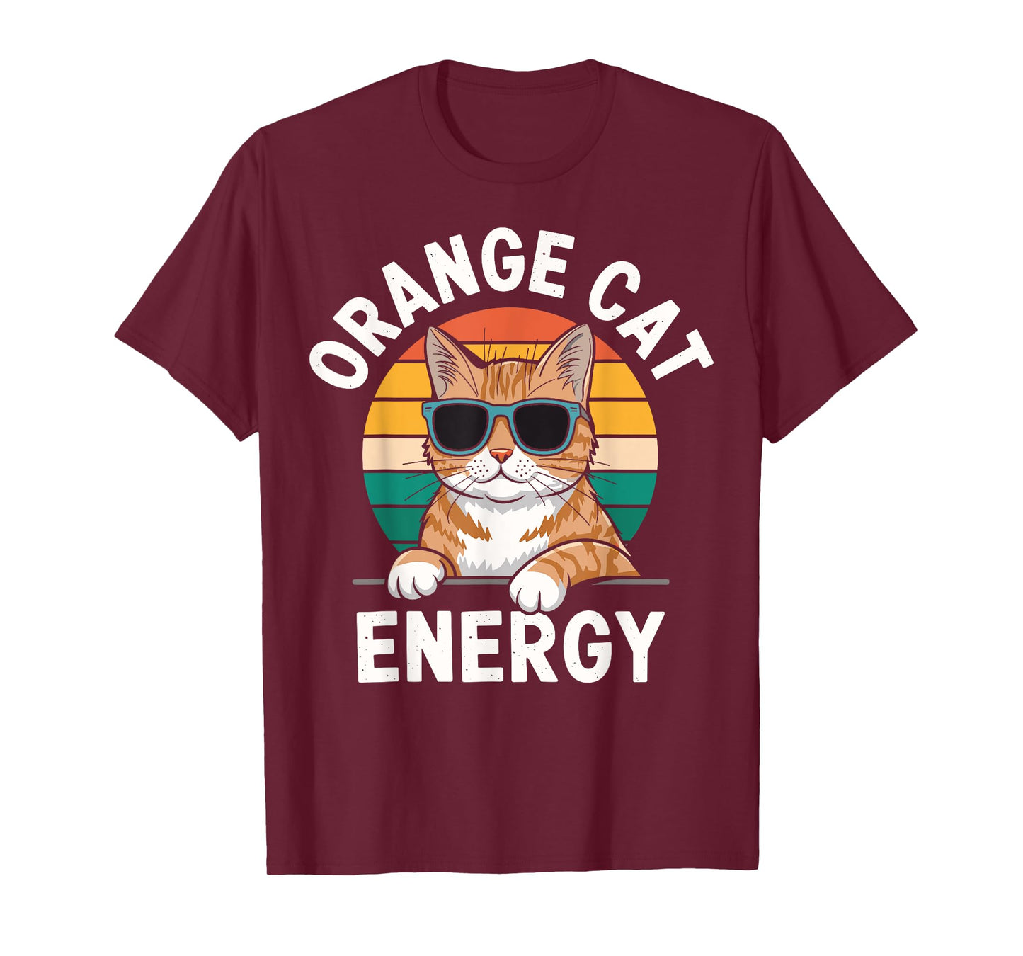 Orange Cat Energy Tabby Cat Men Women Kids T-Shirt