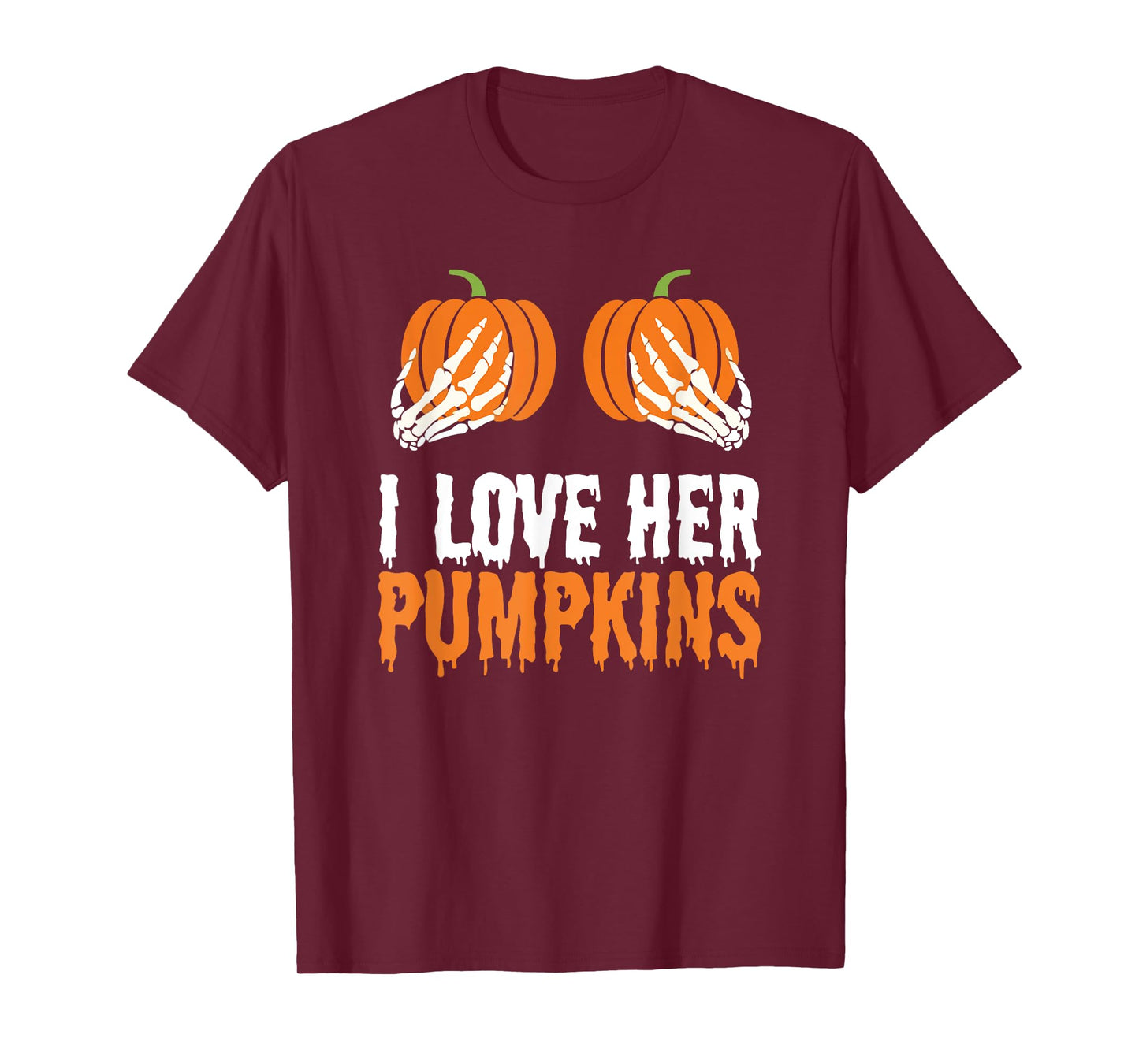 I Love His Broomstick I Love Her Pumpkins Halloween Couples T-Shirt