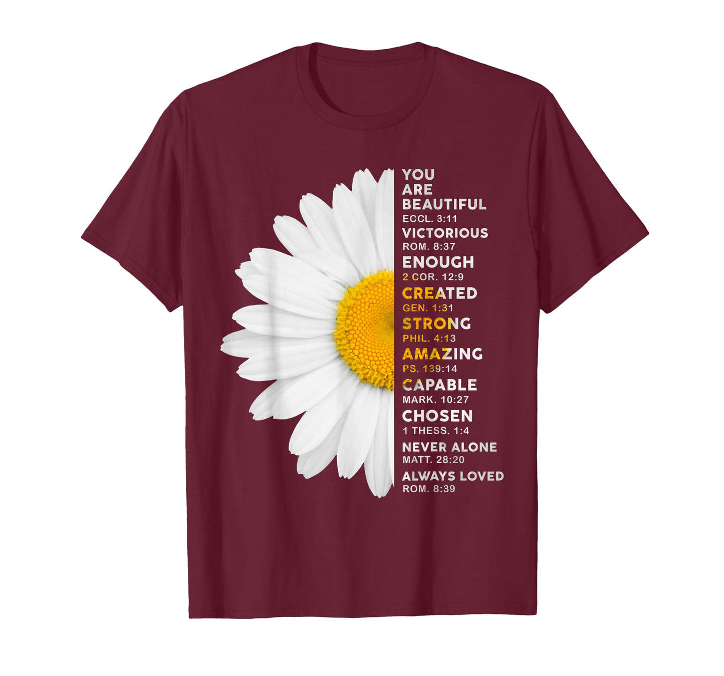 Christian You Are A Beautiful Victorious Enough Daisy Flower T-Shirt