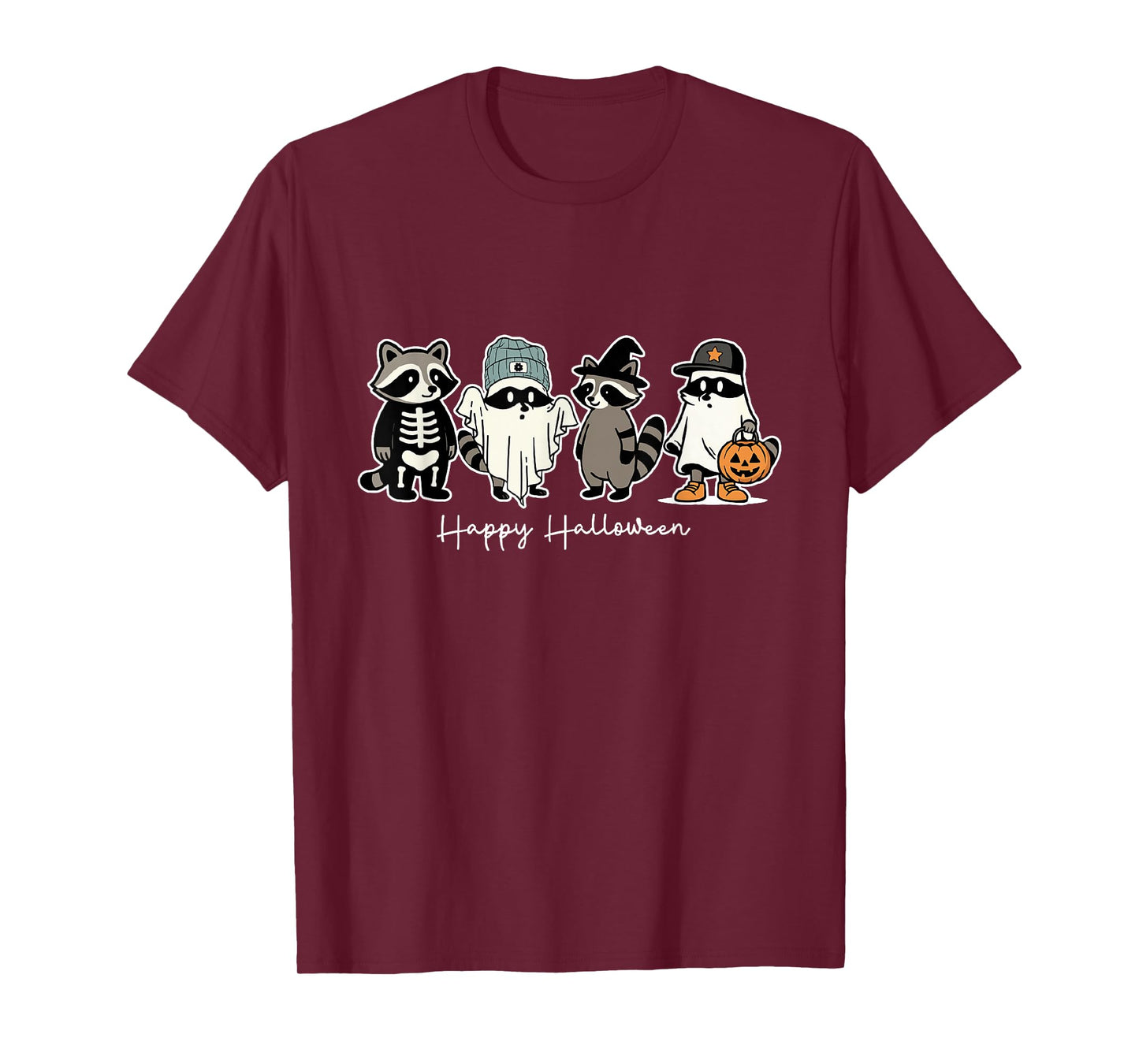 Happy Halloween Raccoon Ghost Raccoon Witch Trash Panda Meme T-Shirt