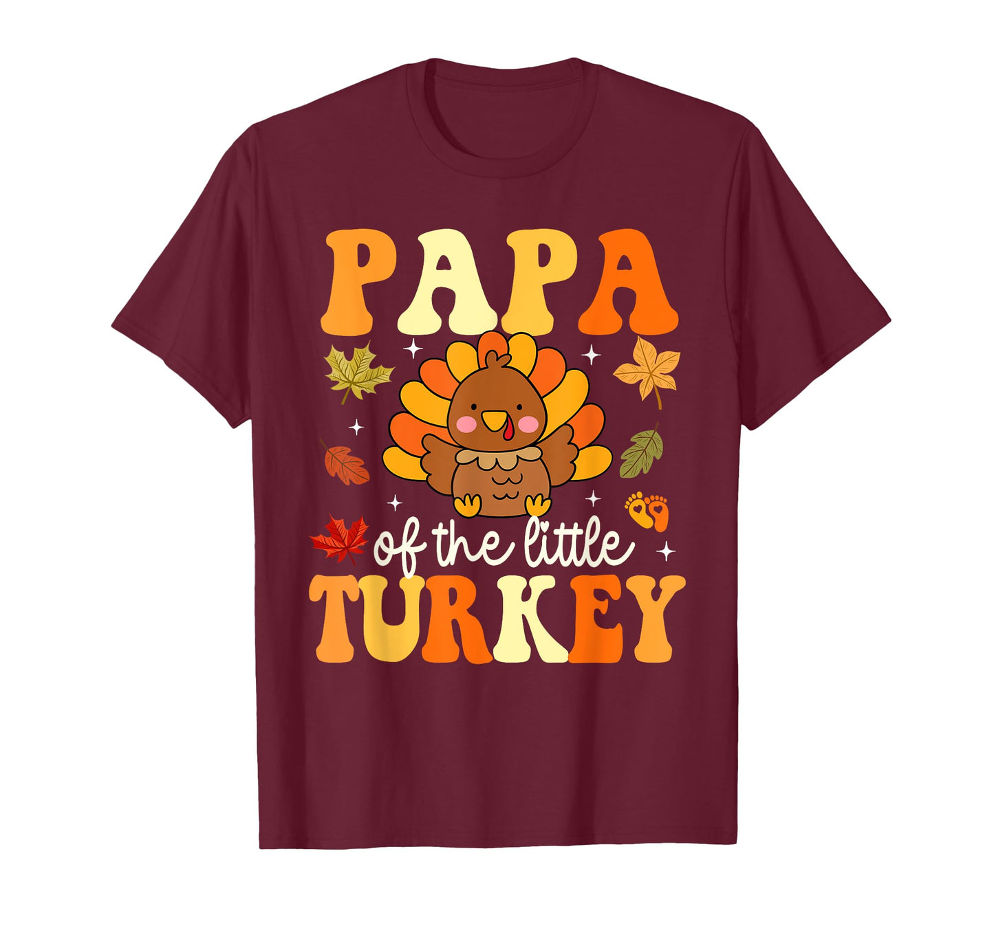 Papa of the Little Turkey Thanksgiving Theme Baby Shower T-Shirt