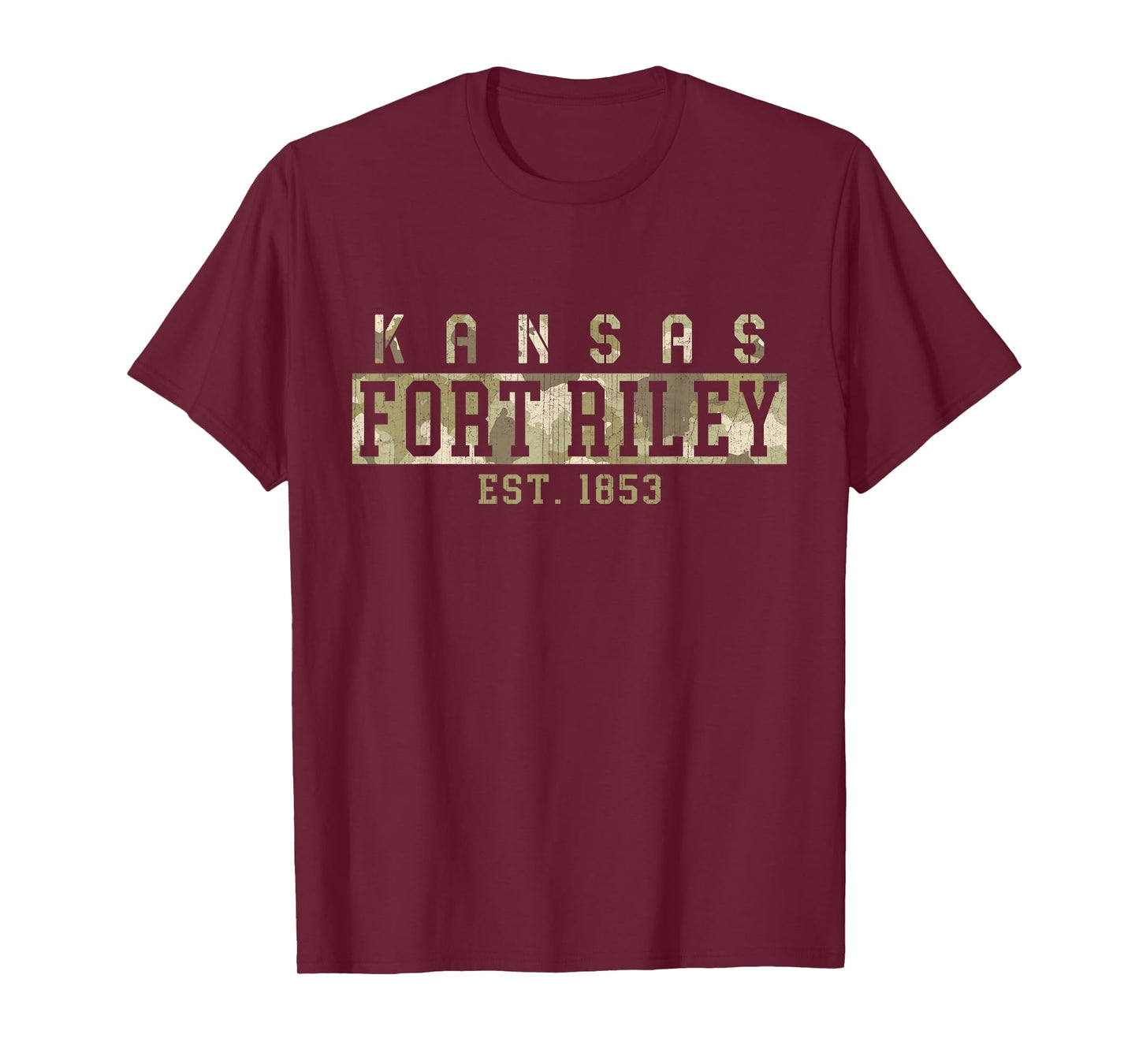 Fort Riley Kansas 1st Infantry Division Camouflage Gift T-Shirt