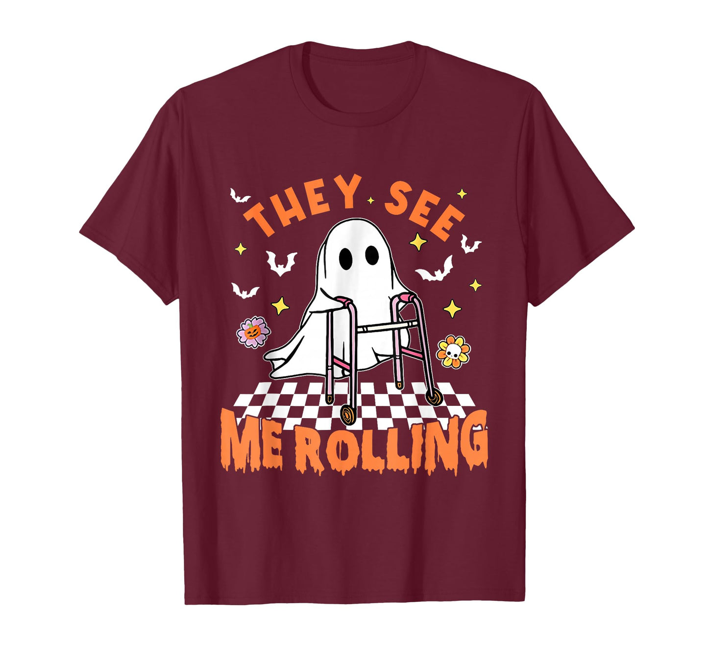 Physical Therapy Halloween They See Me Rolling Spooky PT PTA T-Shirt
